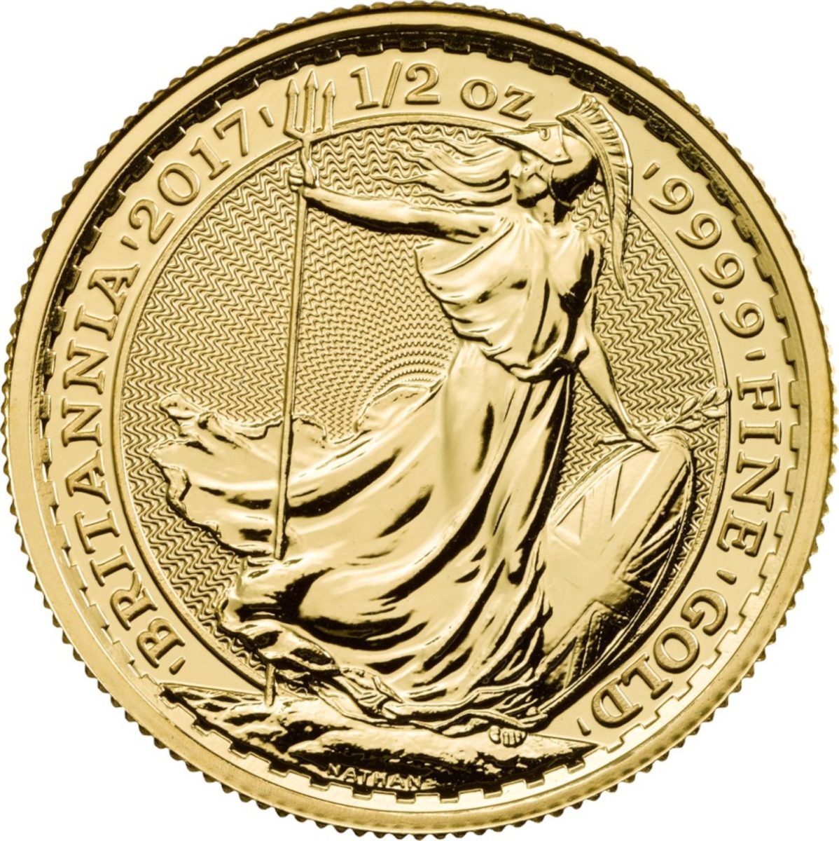 50 Pounds - Elizabeth II 5th portrait; 1/2 oz Fine Gold