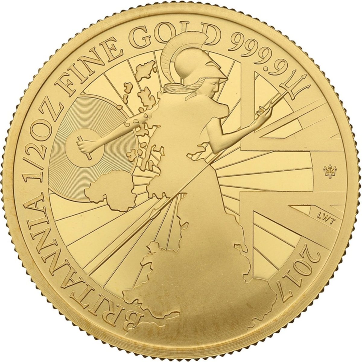 50 Pounds - Elizabeth II 5th portrait; 1/2 oz Fine Gold