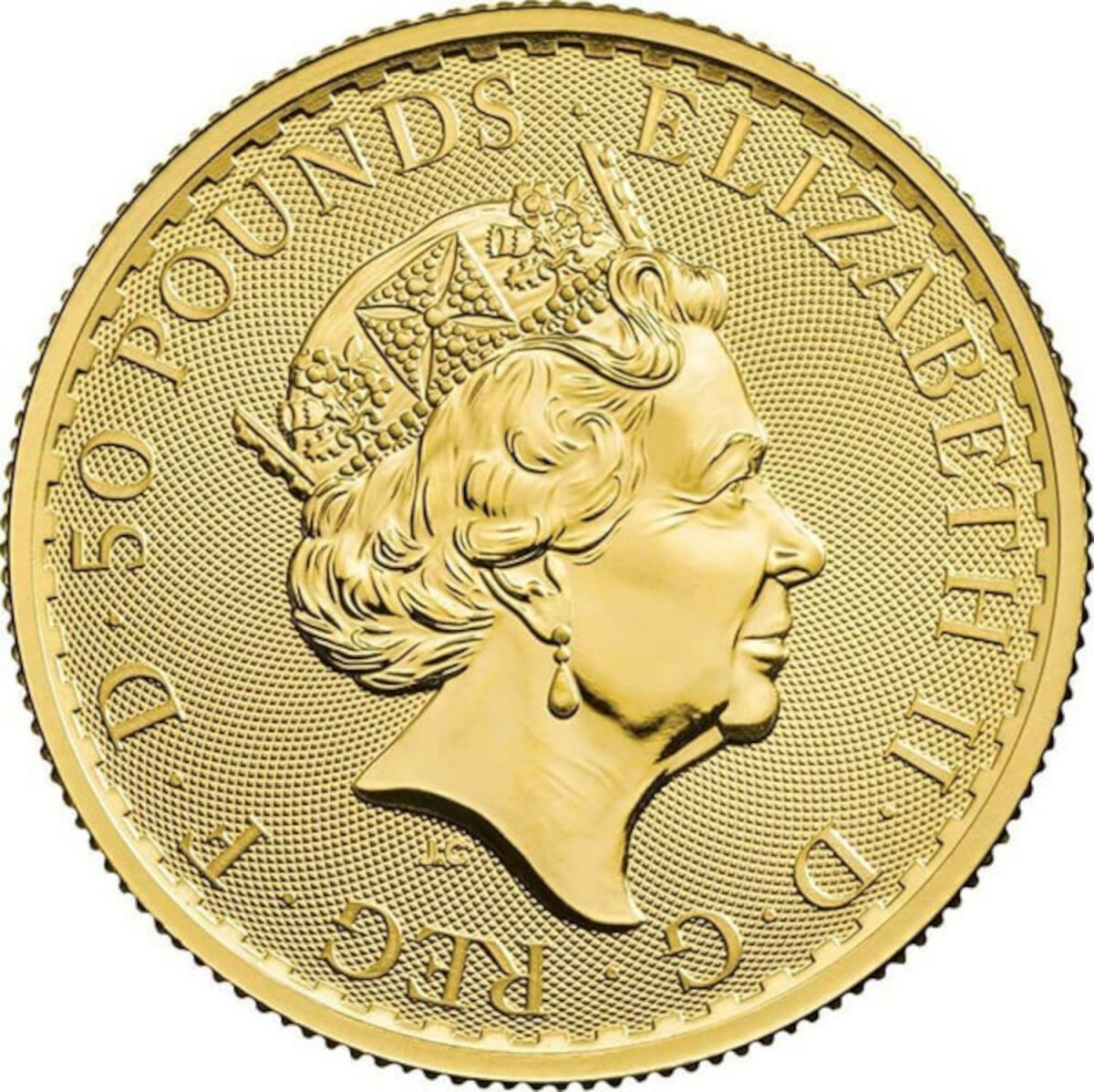 50 Pounds - Elizabeth II 5th portrait; 1/2 oz Fine Gold obverse