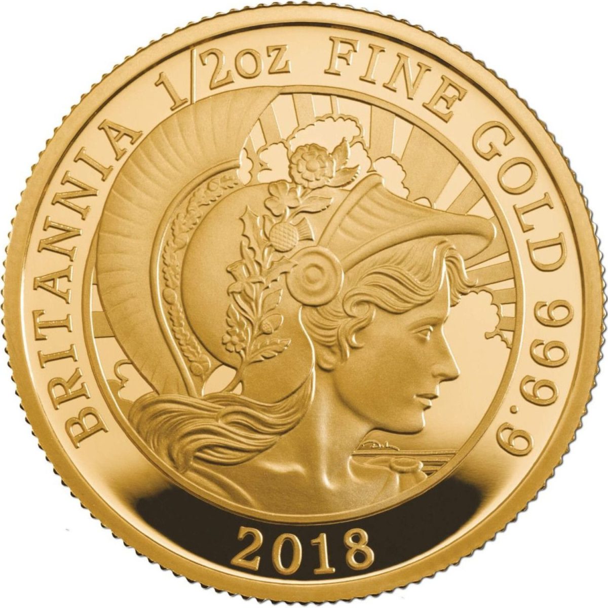50 Pounds - Elizabeth II 5th portrait; 1/2 oz Fine Gold