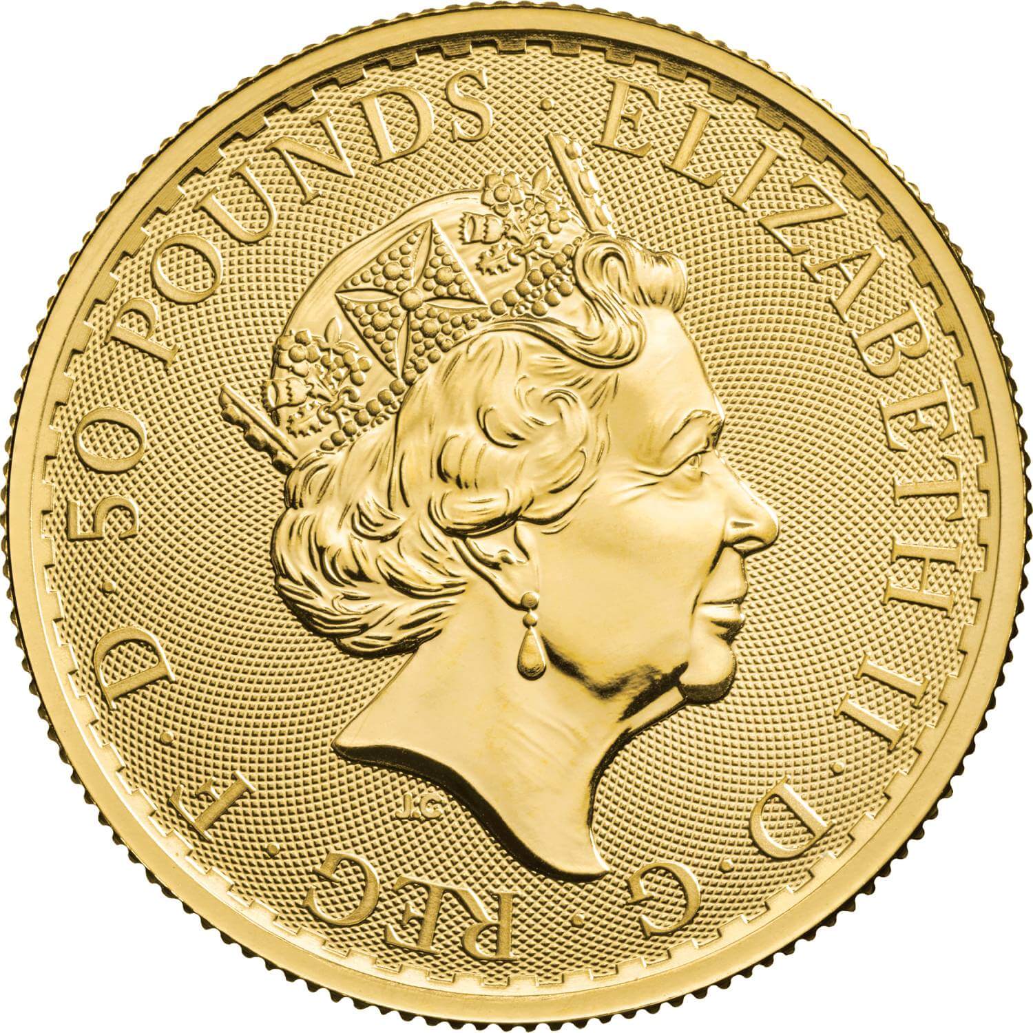 50 Pounds - Elizabeth II 5th portrait; 1/2 oz Fine Gold obverse