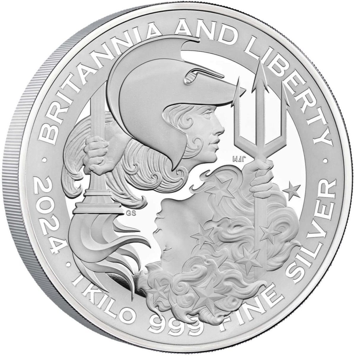 500 Pounds - Charles III Britannia & Liberty; Silver Proof