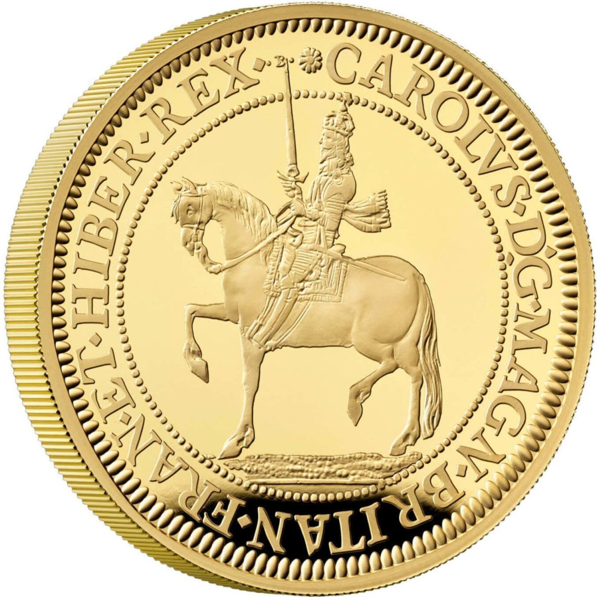 500 Pounds - Charles III Charles I; Gold Proof reverse