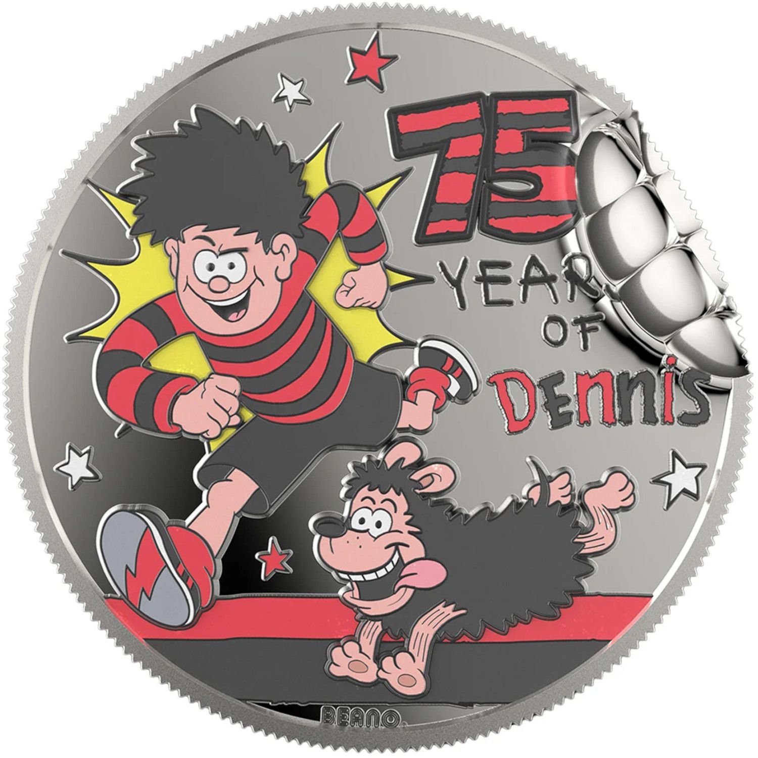 500 Pounds - Charles III Dennis the Menace; Silver Proof obverse
