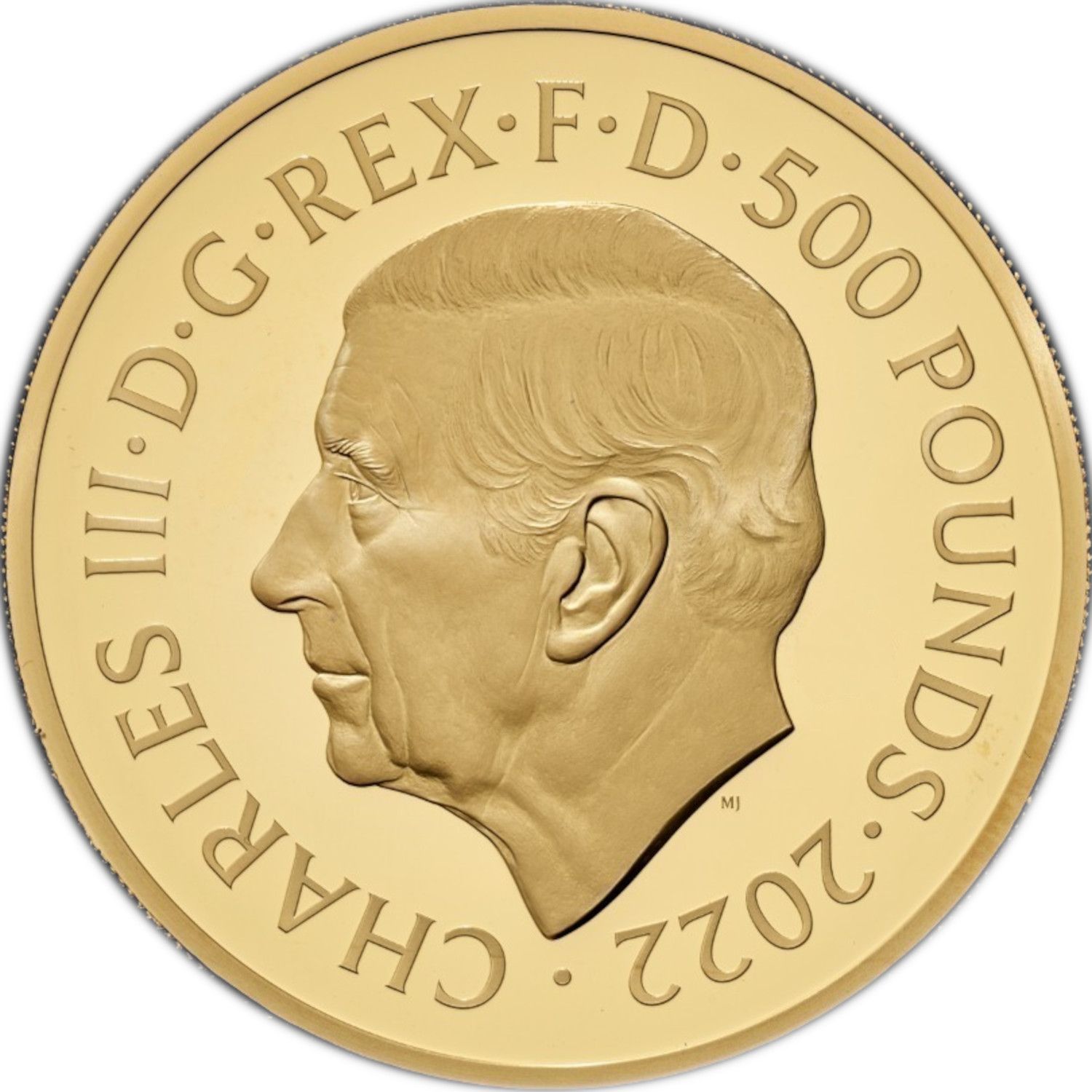 500 Pounds - Charles III Life and legacy of the Queen; Gold Piedfort obverse