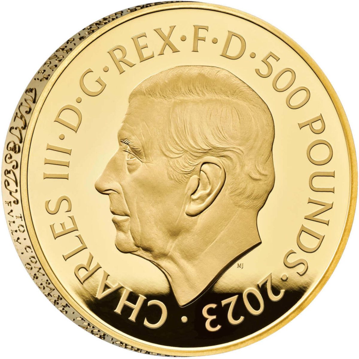 500 Pounds - Charles III Petition Crown, Shields; Gold Proof obverse