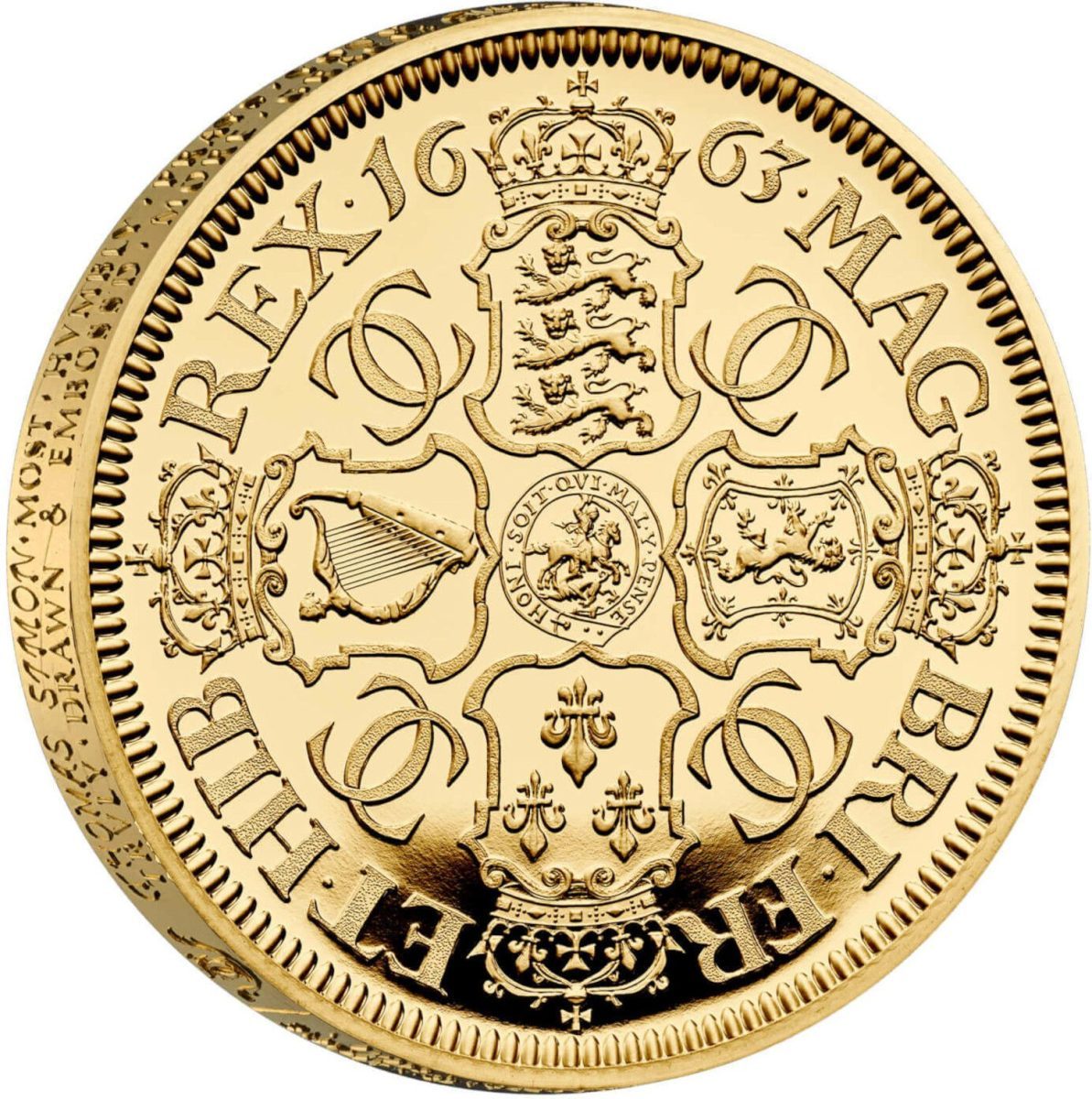 500 Pounds - Charles III Petition Crown, Shields; Gold Proof reverse