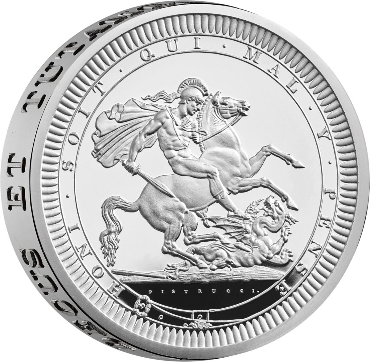 500 Pounds - Charles III St George & The Dragon; Silver Proof