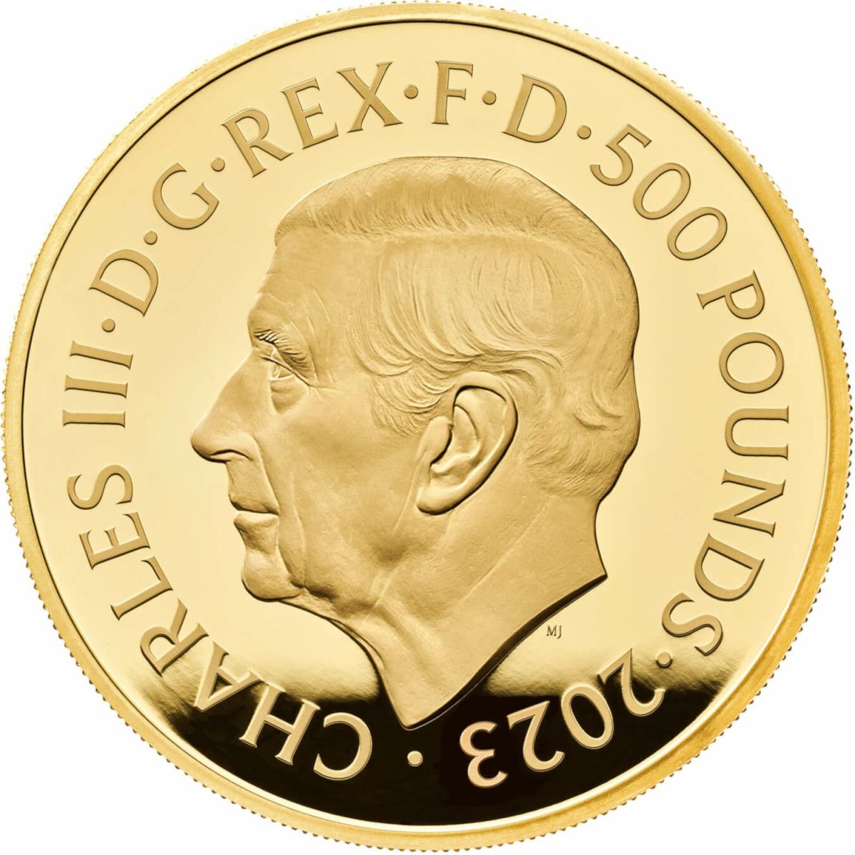 500 Pounds - Charles III The Lion and The Eagle; Gold Proof obverse
