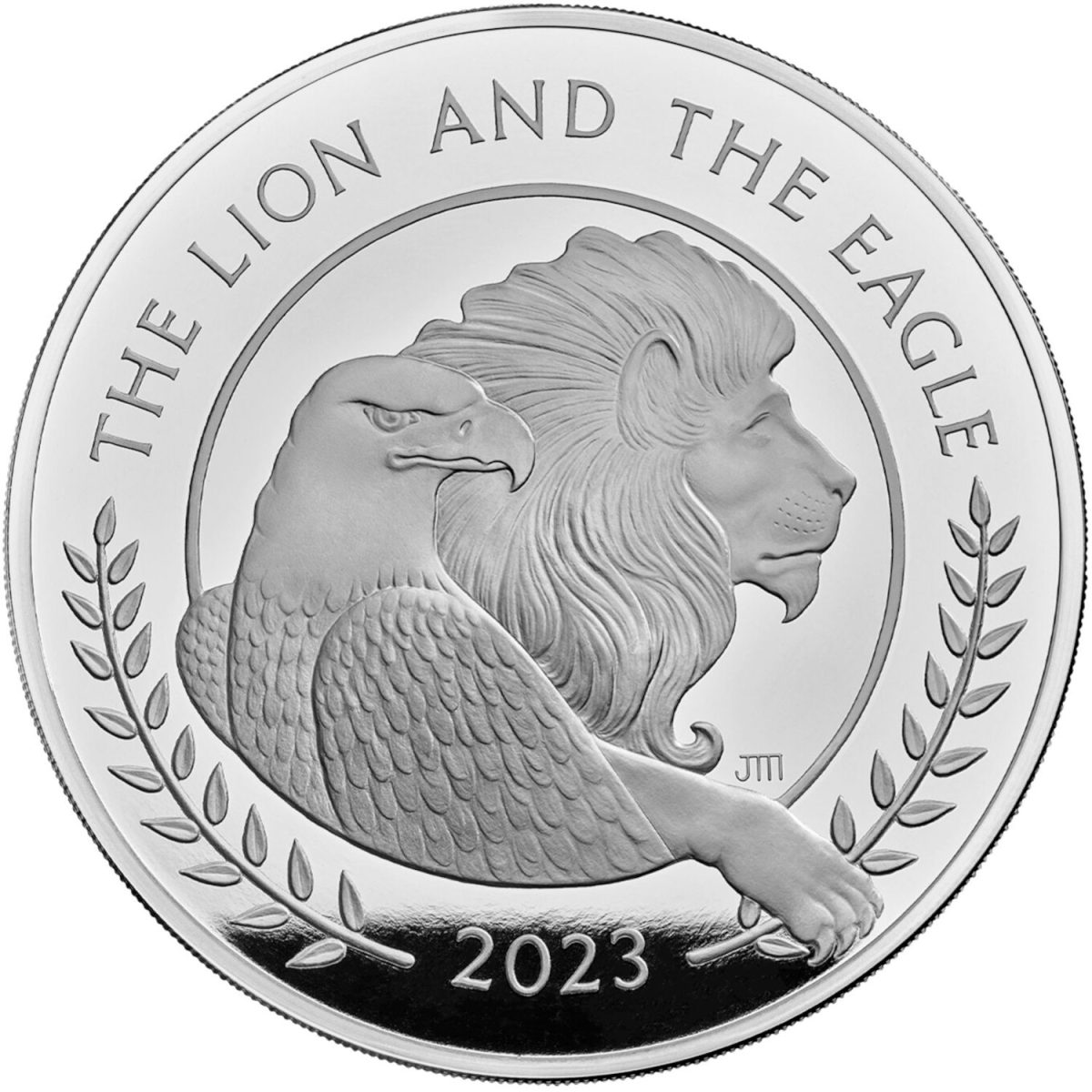 500 Pounds - Charles III The Lion and The Eagle; Silver Proof reverse