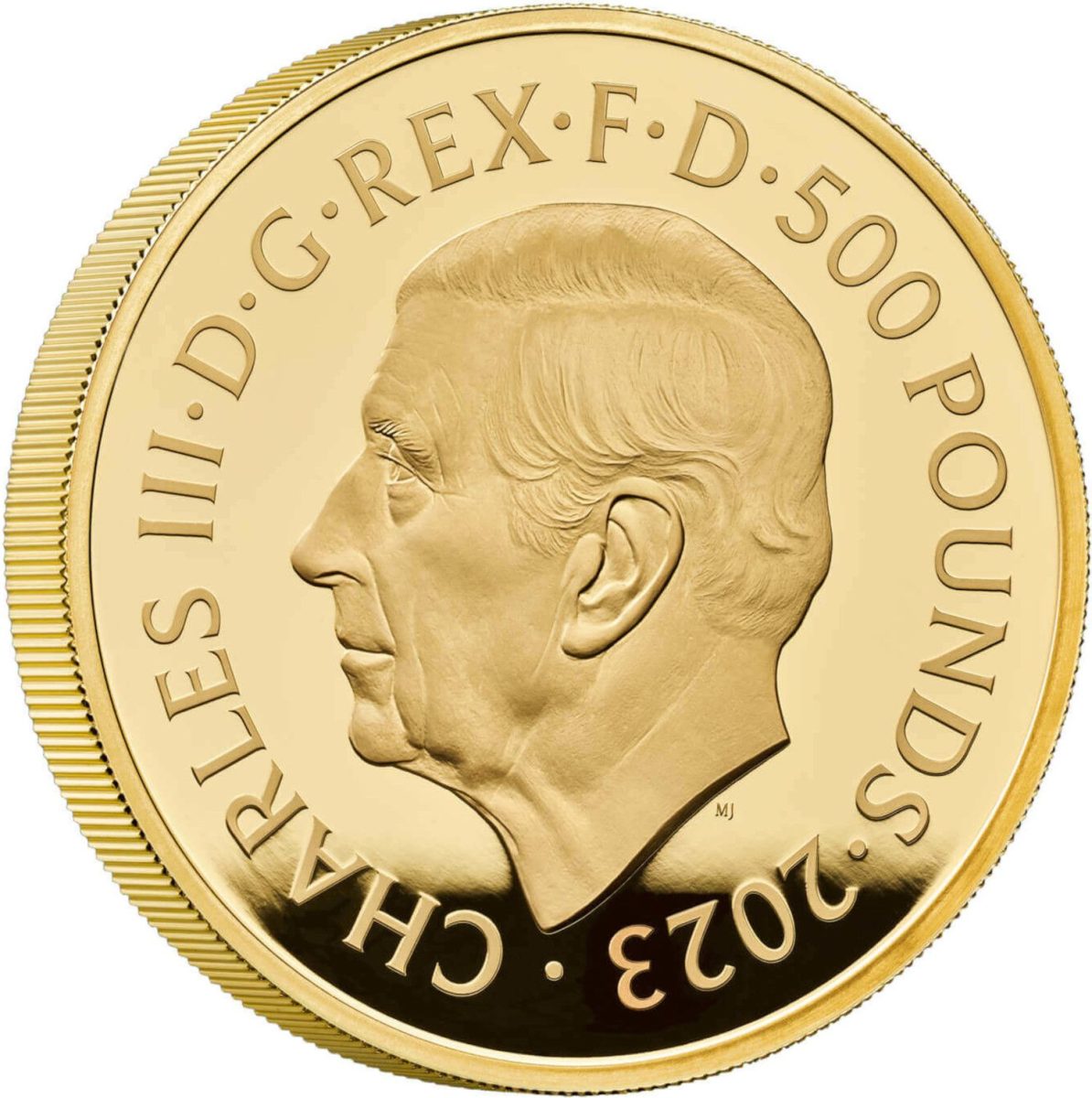 500 Pounds - Charles III The Police; Gold Proof obverse