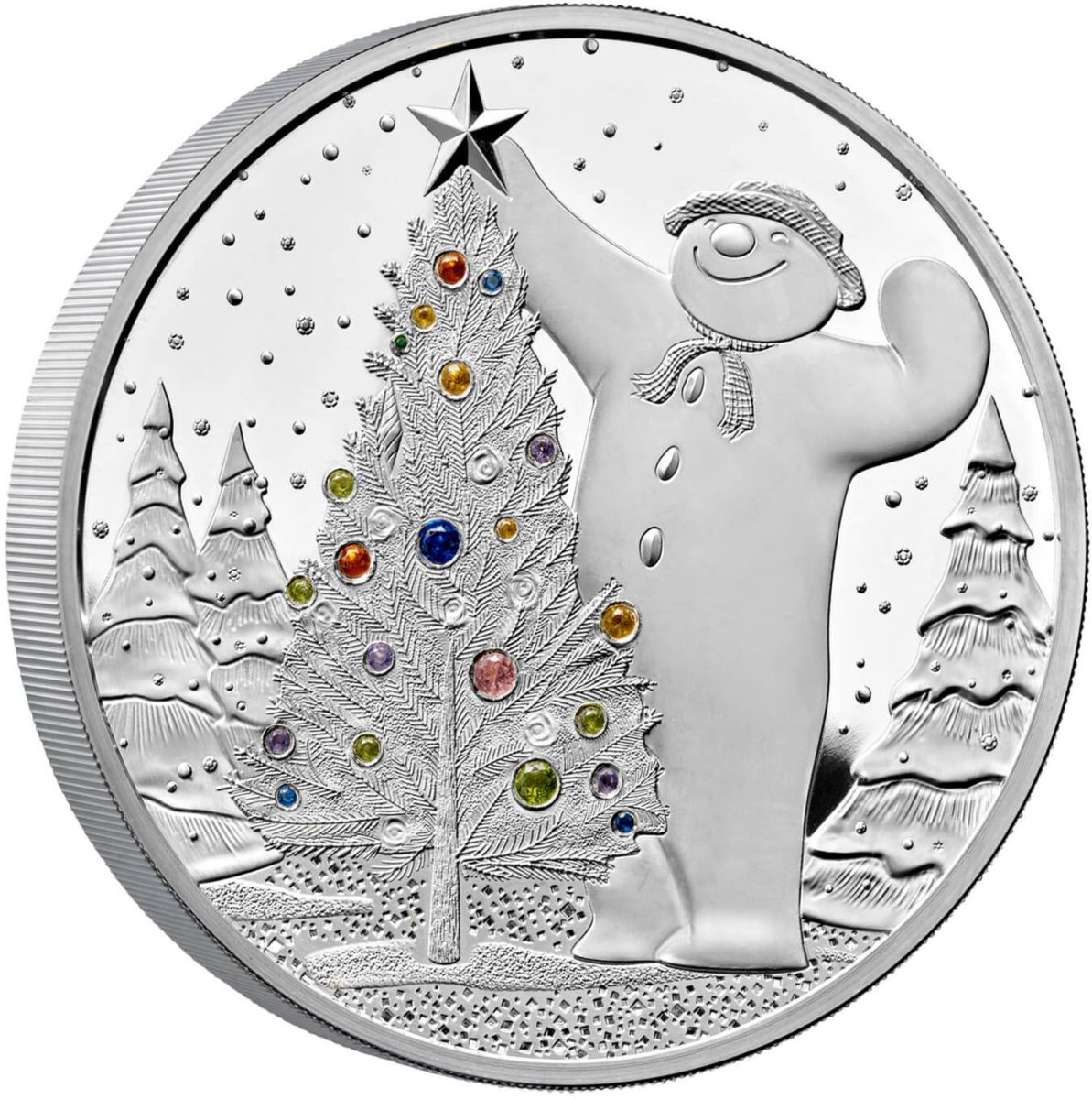 500 Pounds - Charles III The Snowman; Silver Proof reverse