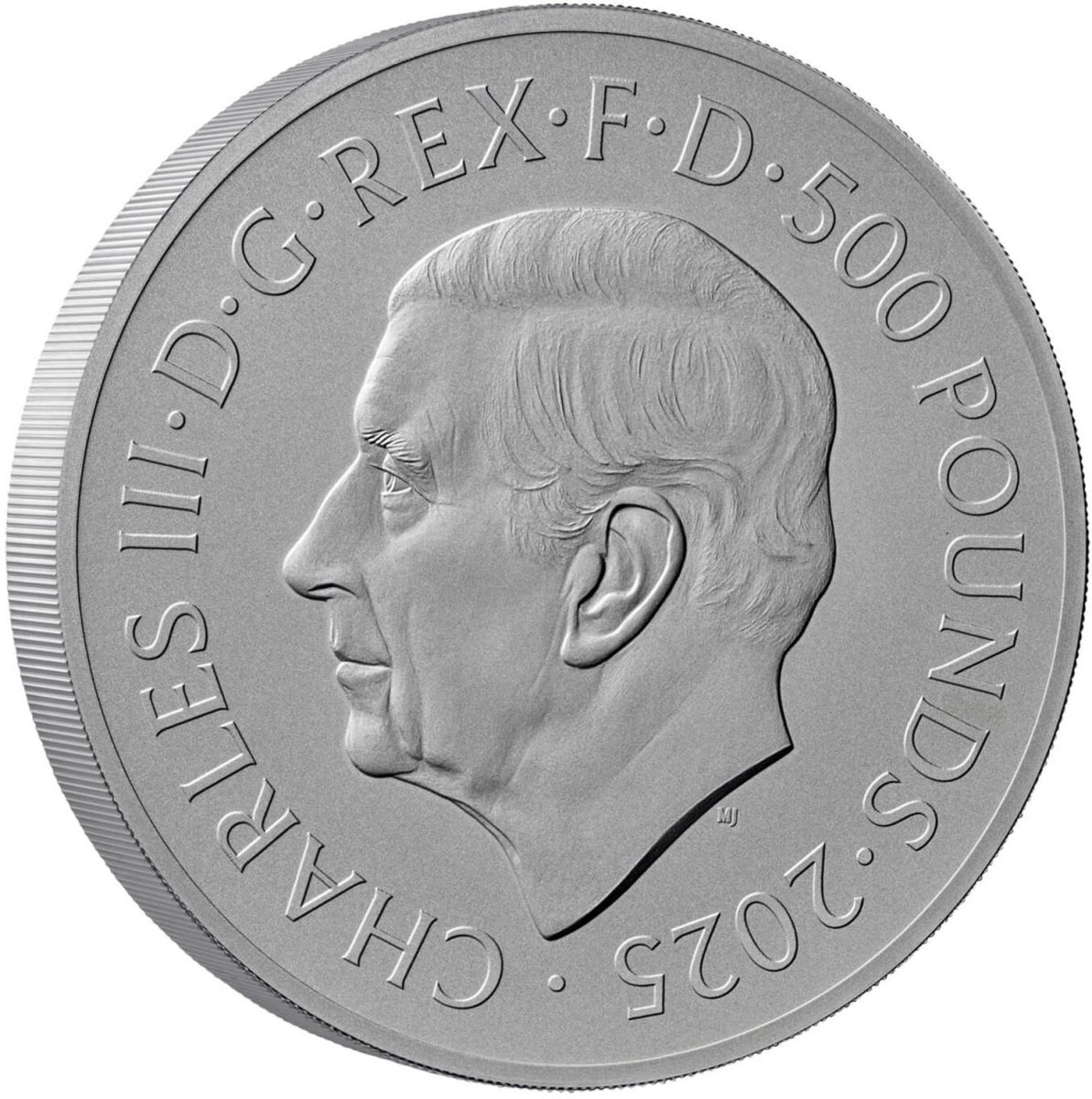 500 Pounds - Charles III Waterloo Medal - Victory; Silver Proof obverse