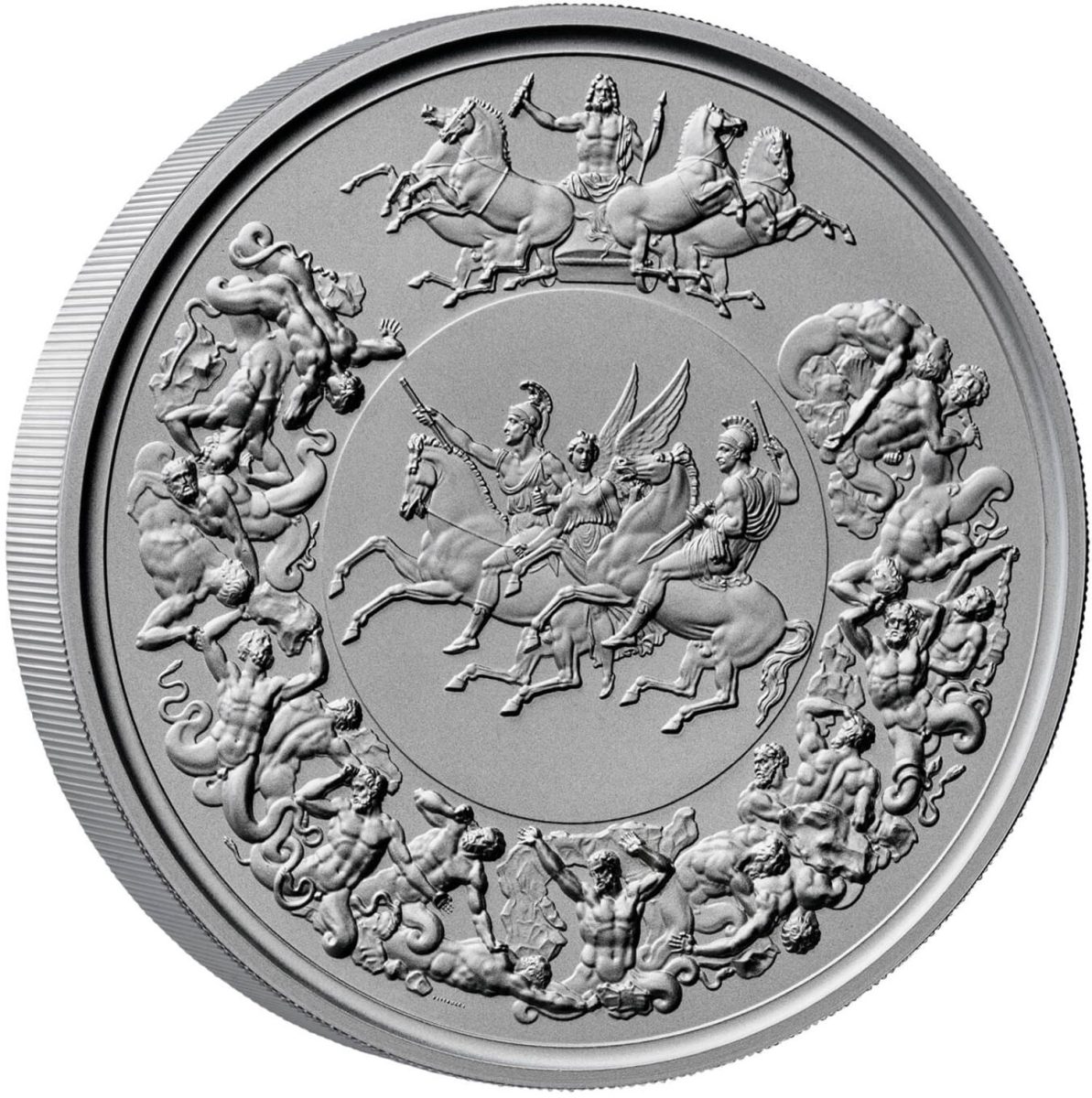 500 Pounds - Charles III Waterloo Medal - Victory; Silver Proof reverse