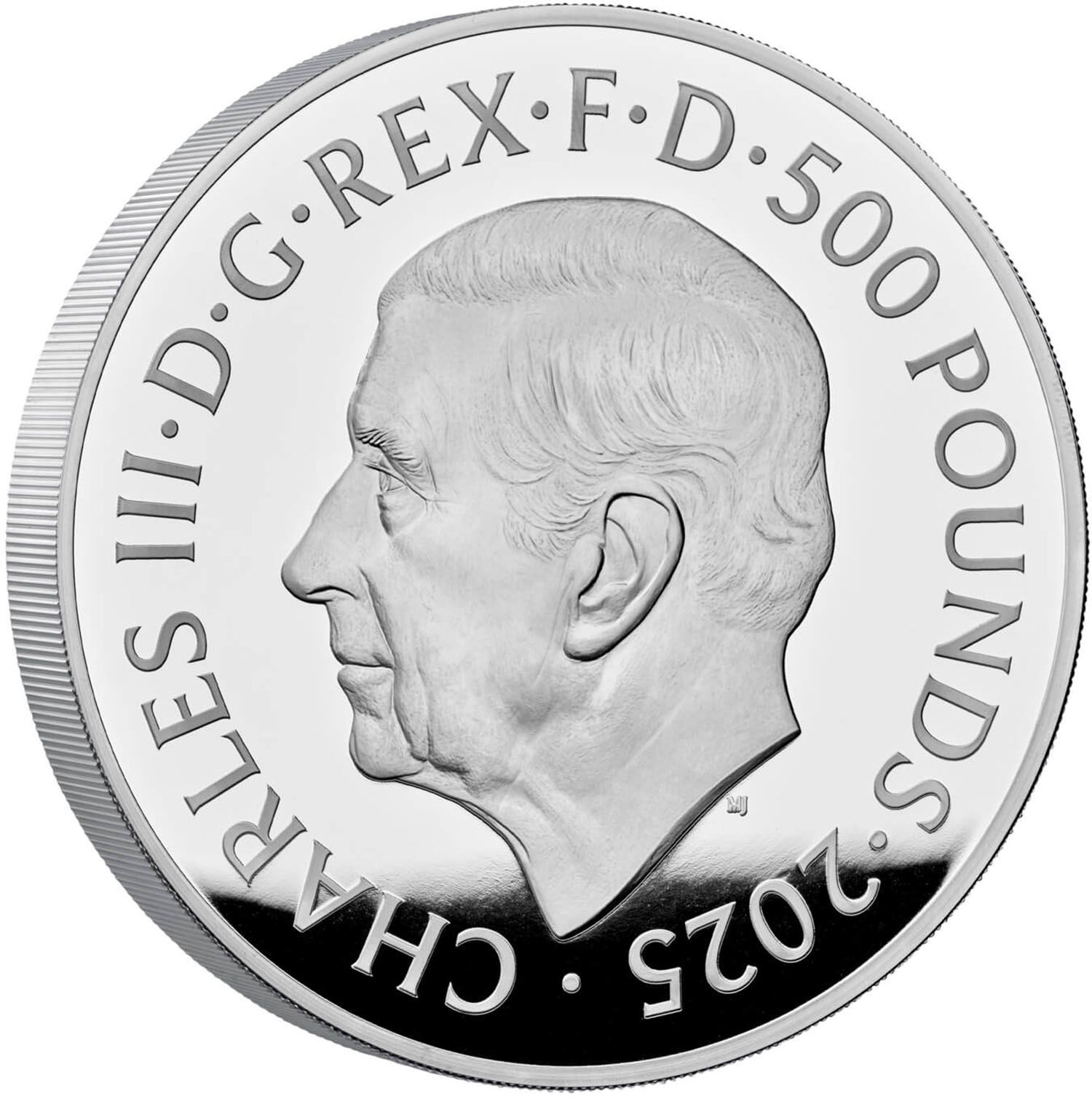 500 Pounds - Charles III Year of the Snake; Silver Proof obverse