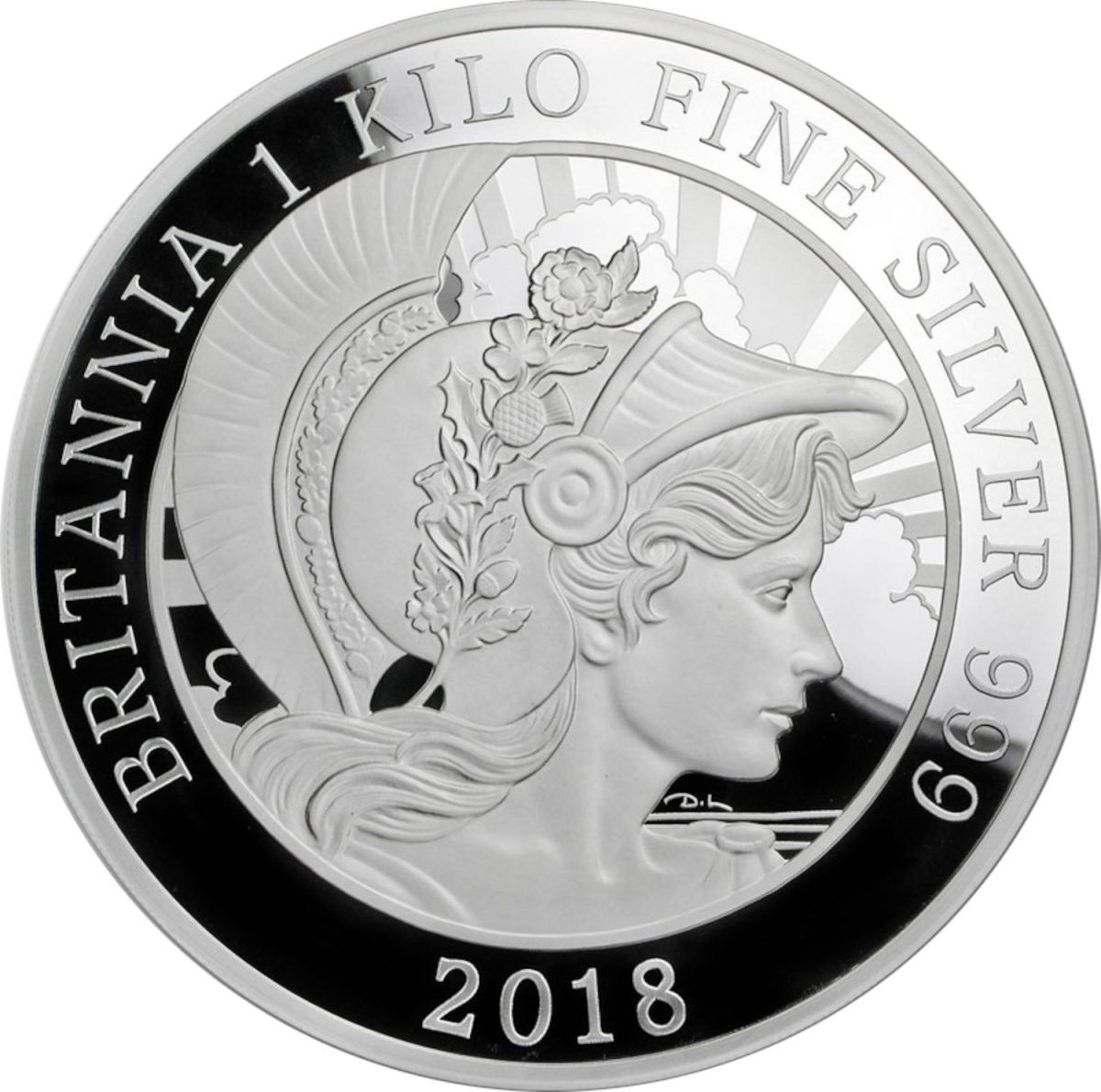 500 Pounds - Elizabeth II 5th portrait; 1 kg Fine Silver