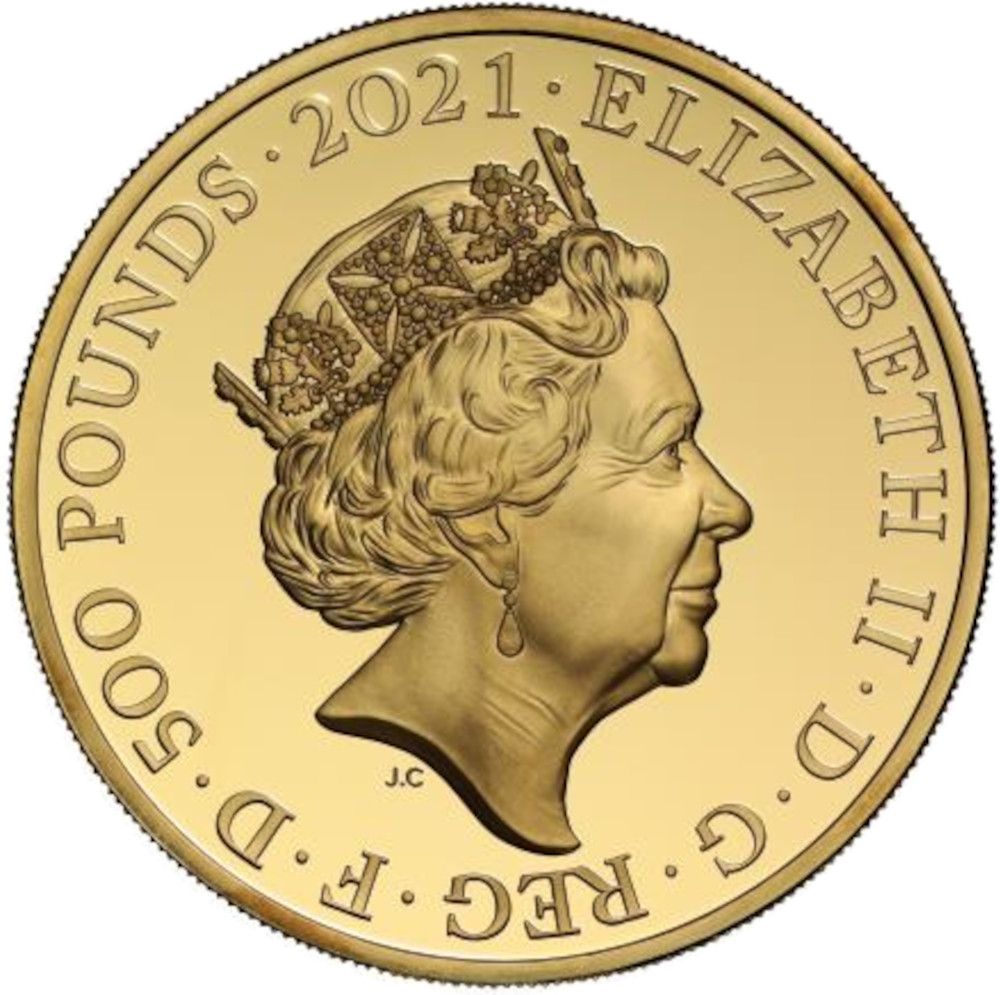 500 Pounds - Elizabeth II Alfred The Great; Gold Proof obverse