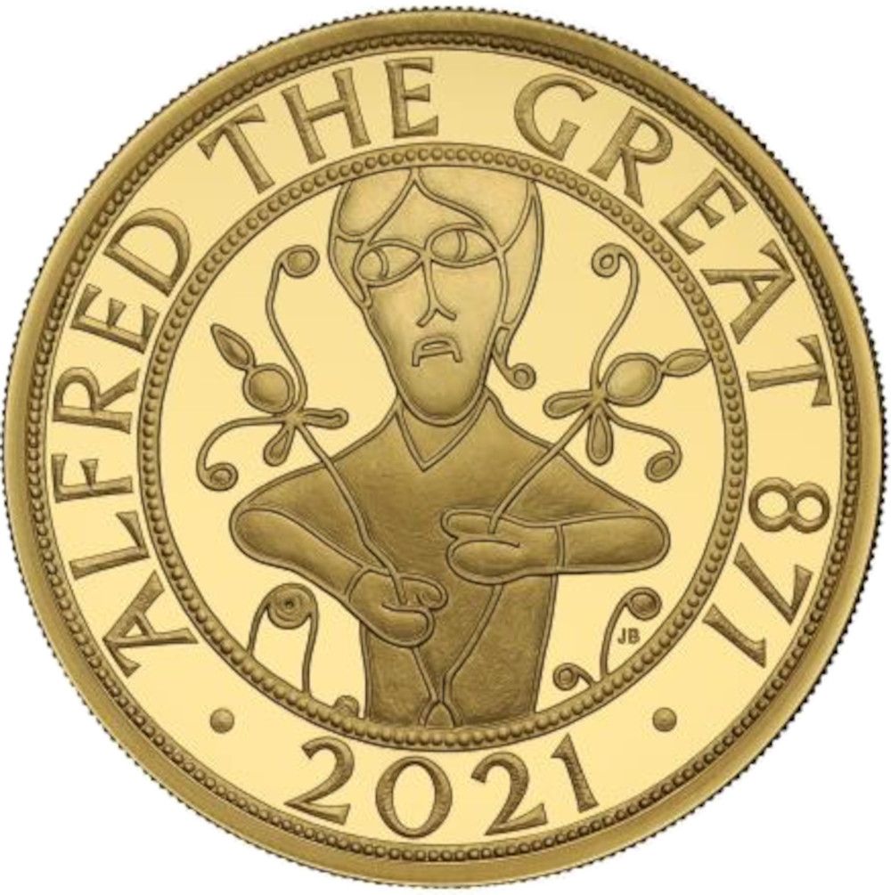 500 Pounds - Elizabeth II Alfred The Great; Gold Proof reverse