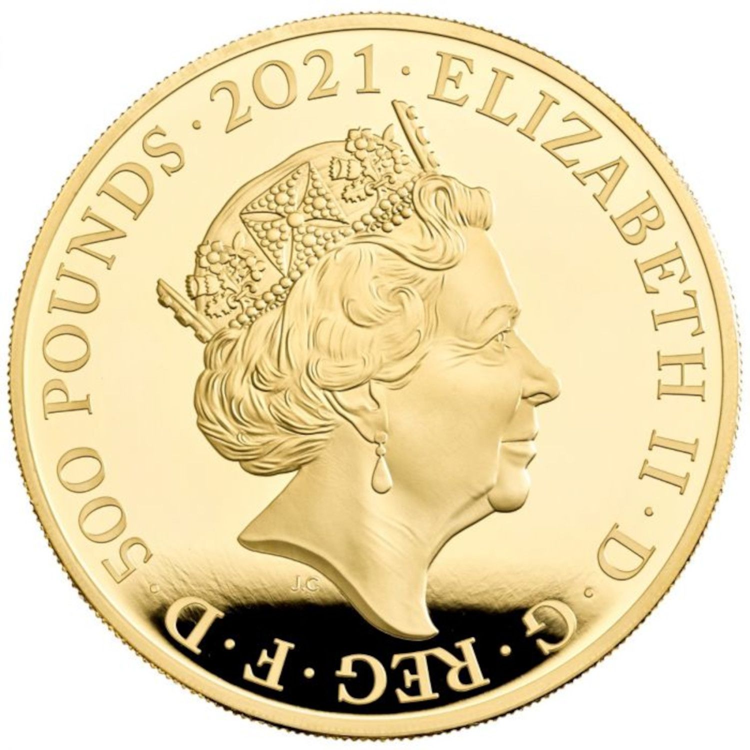 500 Pounds - Elizabeth II James Bond; Gold Piedfort obverse