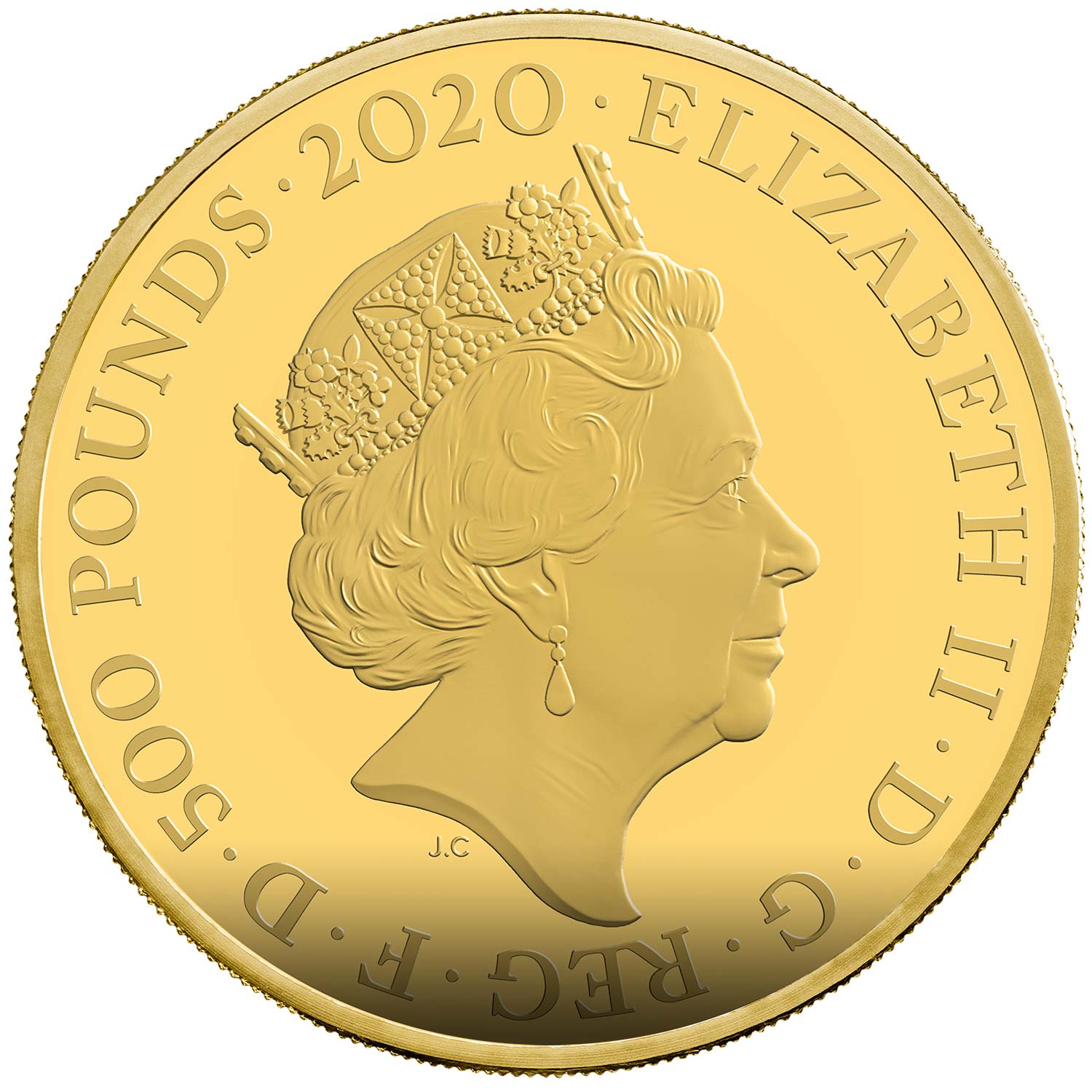 500 Pounds - Elizabeth II James Bond; Gold Proof obverse