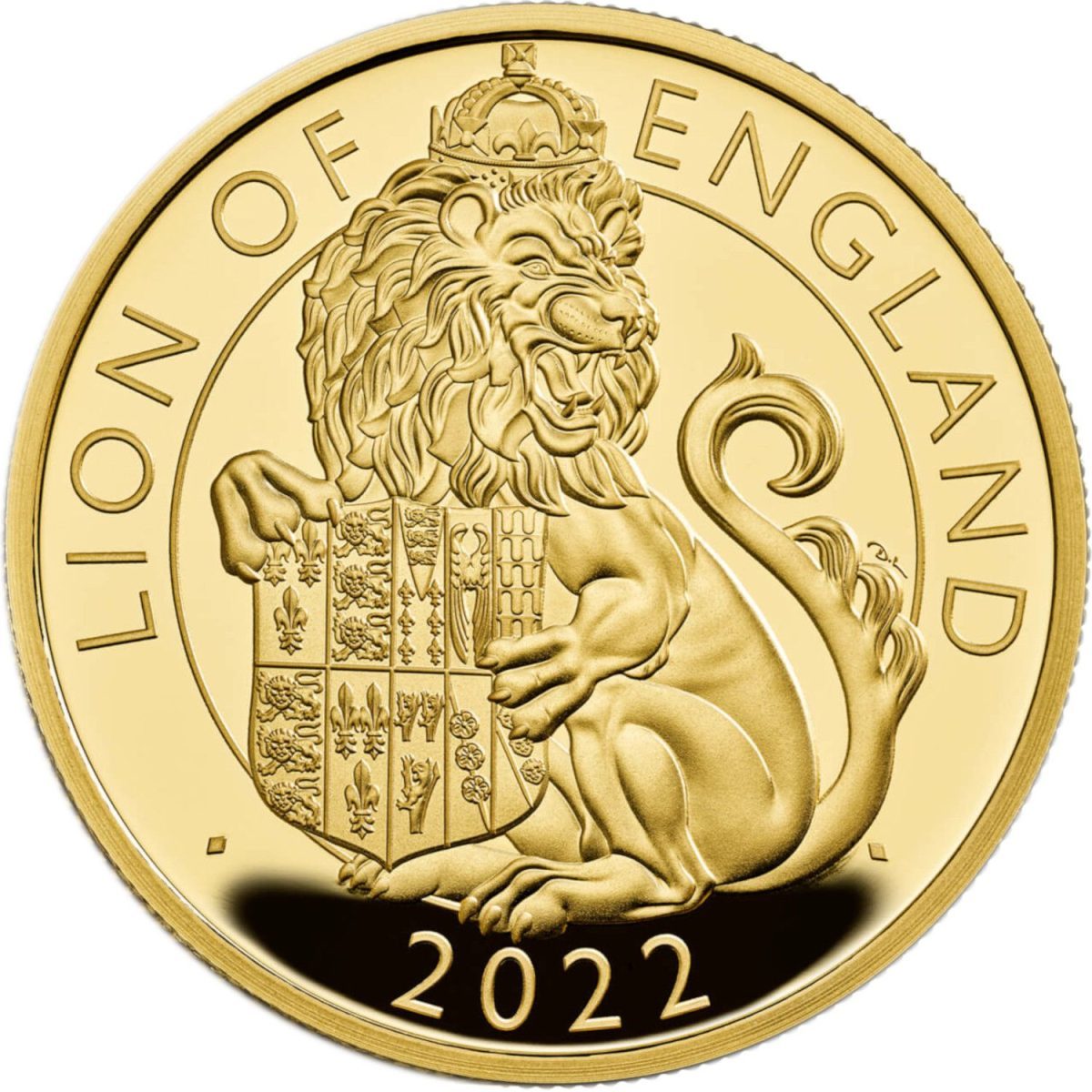 500 Pounds - Elizabeth II Lion of England; Gold Piedfort reverse