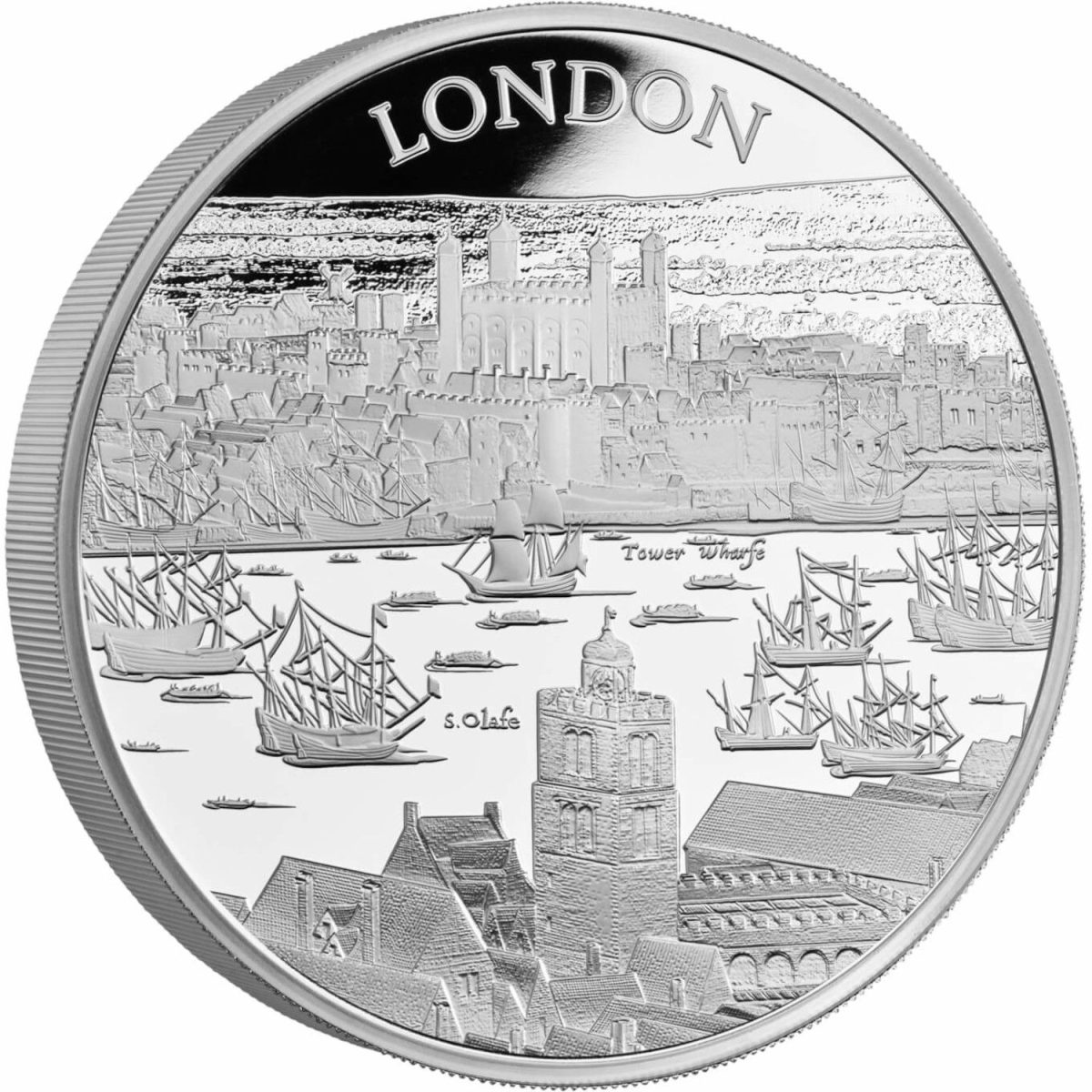 500 Pounds - Elizabeth II London; Silver Proof reverse