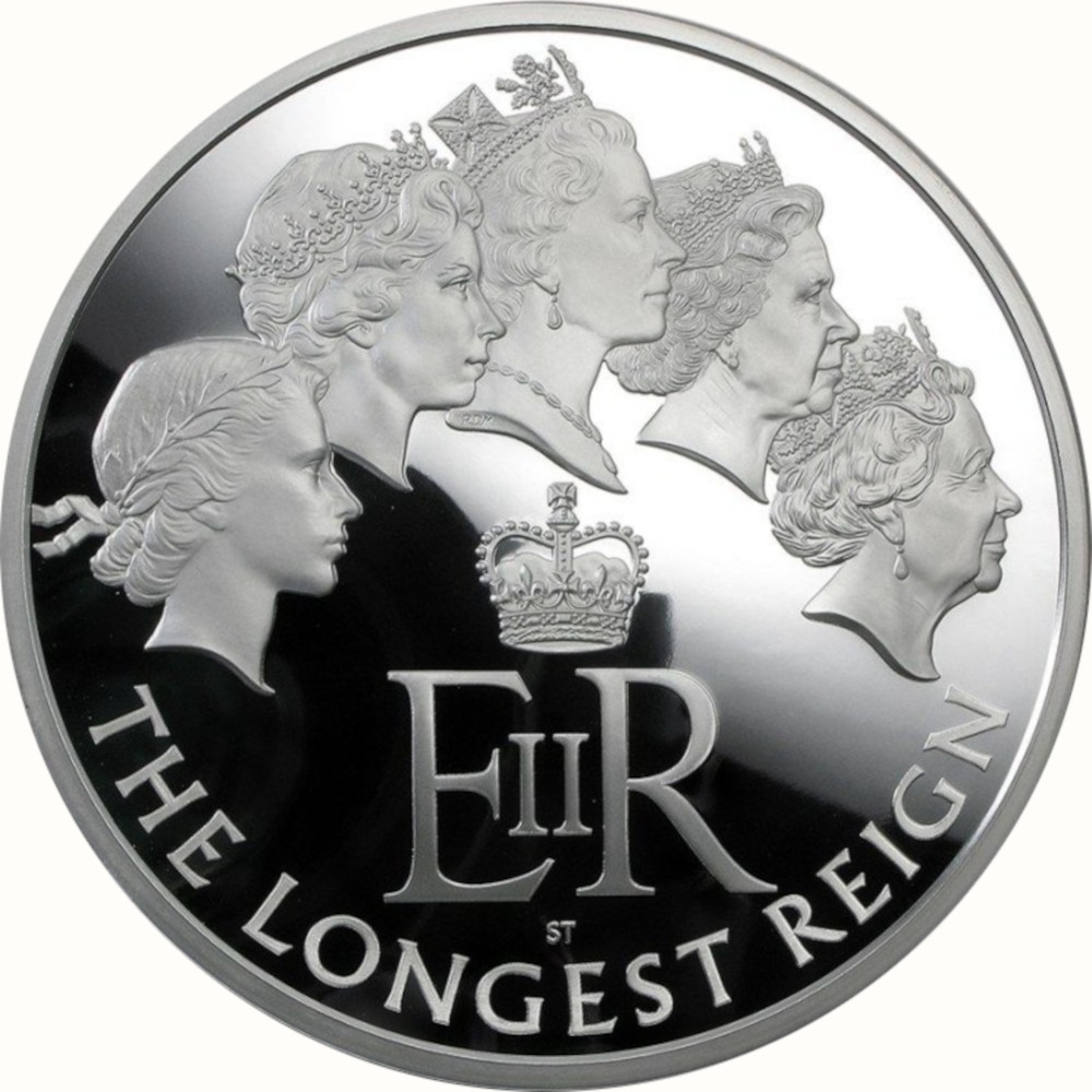 500 Pounds - Elizabeth II Longest Reign; Silver Proof