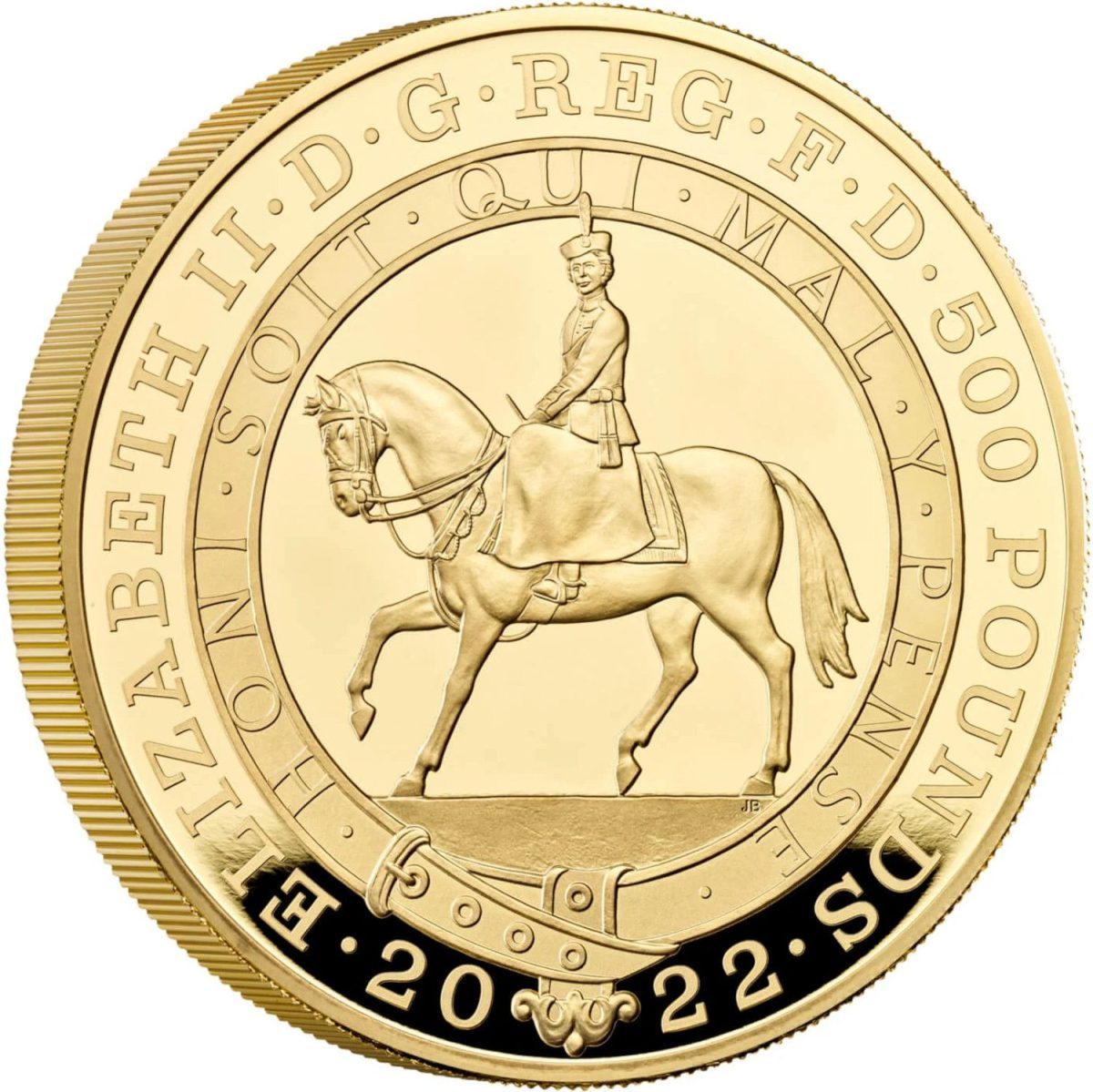 500 Pounds - Elizabeth II Platinum Jubilee; Gold Proof obverse