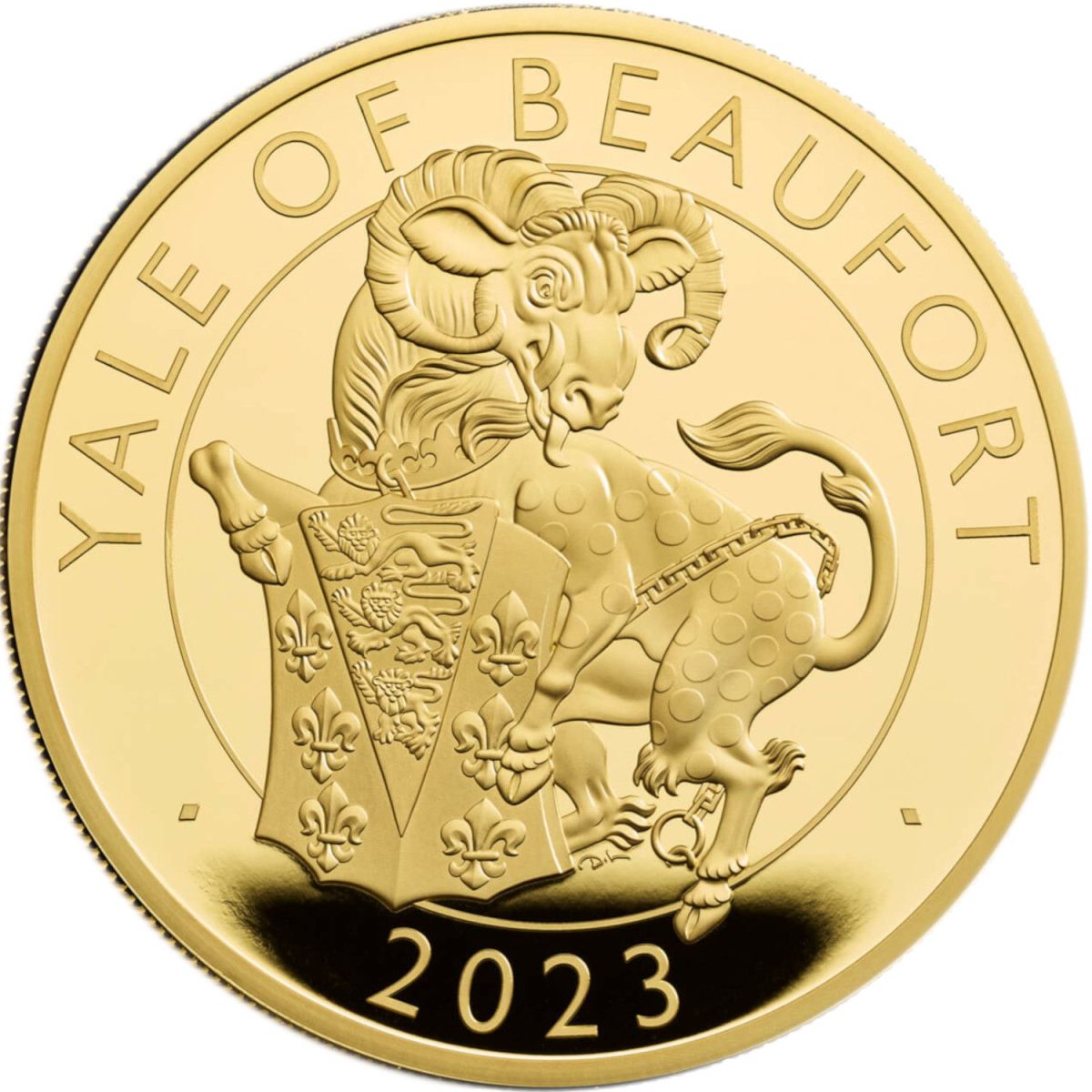 500 Pounds - Elizabeth II Posthumous; Yale of Beaufort; Gold Piedfort reverse