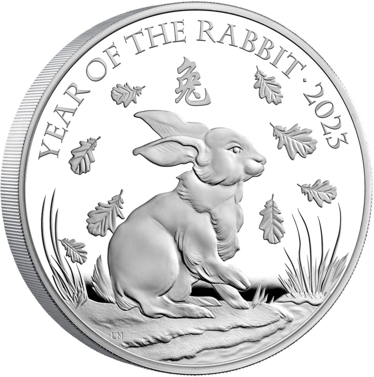 500 Pounds - Elizabeth II Posthumous; Year of the Rabbit; Silver Proof reverse