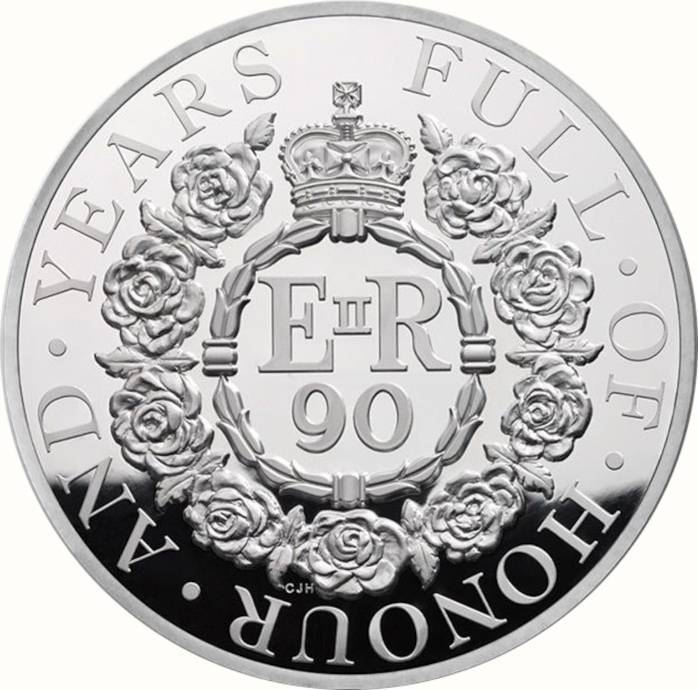 500 Pounds - Elizabeth II Queen's 90th Birthday; Silver Proof