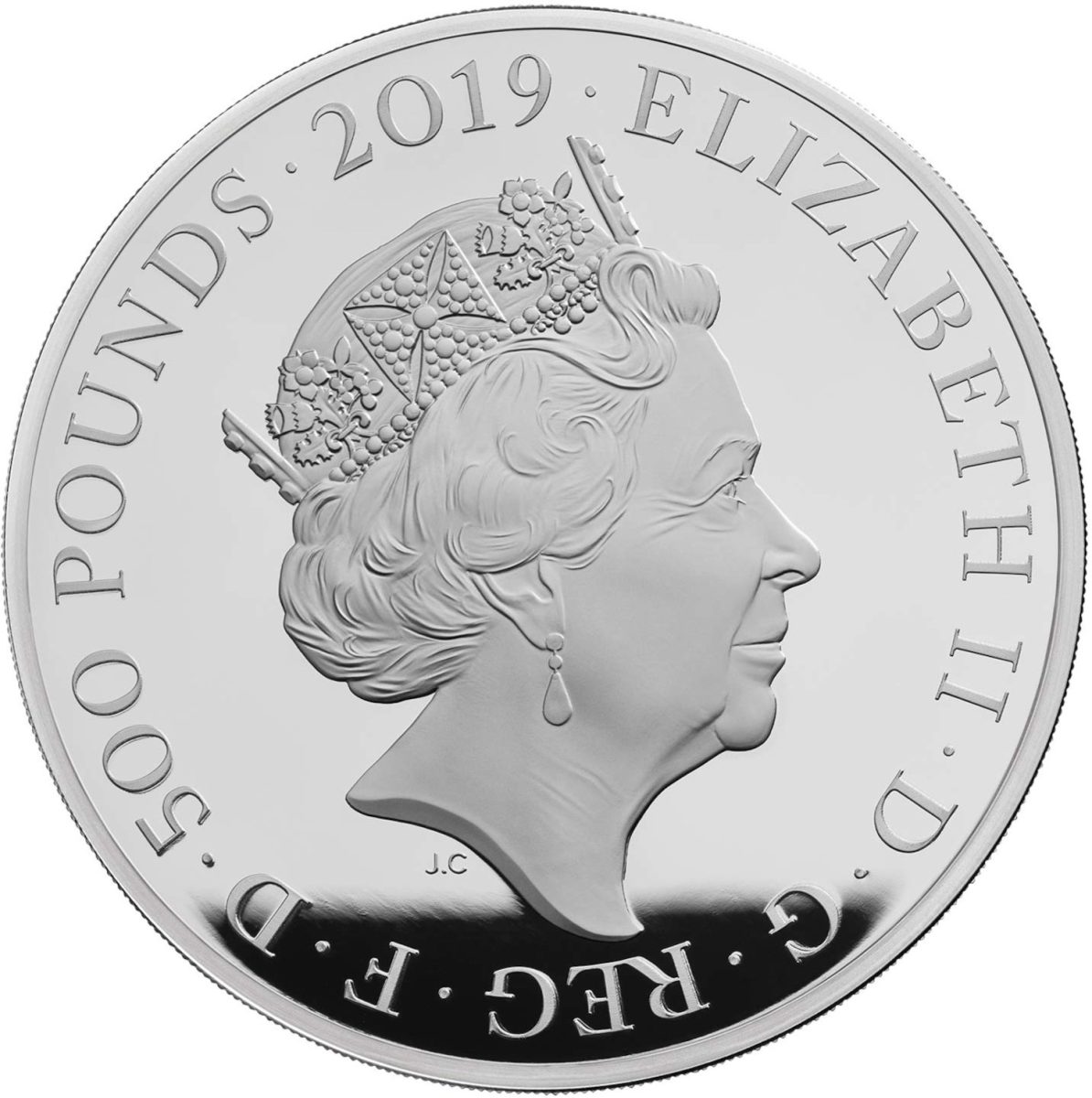 500 Pounds - Elizabeth II Queen Victoria and Prince Albert; Silver Proof obverse