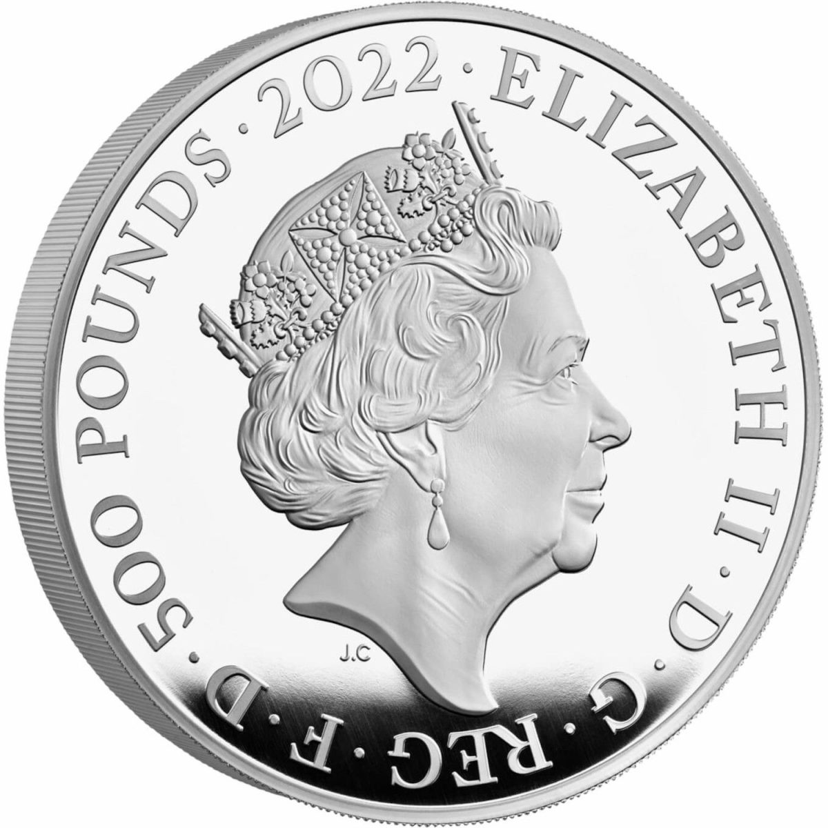 500 Pounds - Elizabeth II Rome; Silver Proof obverse