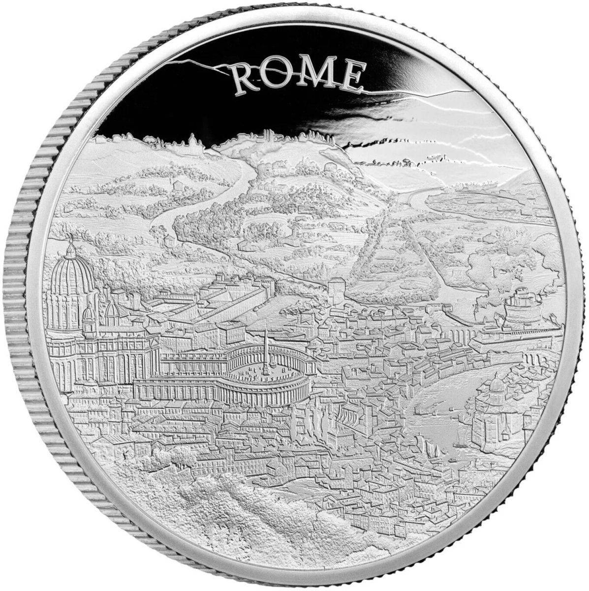 500 Pounds - Elizabeth II Rome; Silver Proof reverse