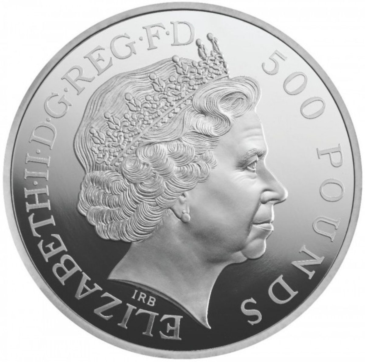 500 Pounds - Elizabeth II Royal Christening; Silver Proof obverse