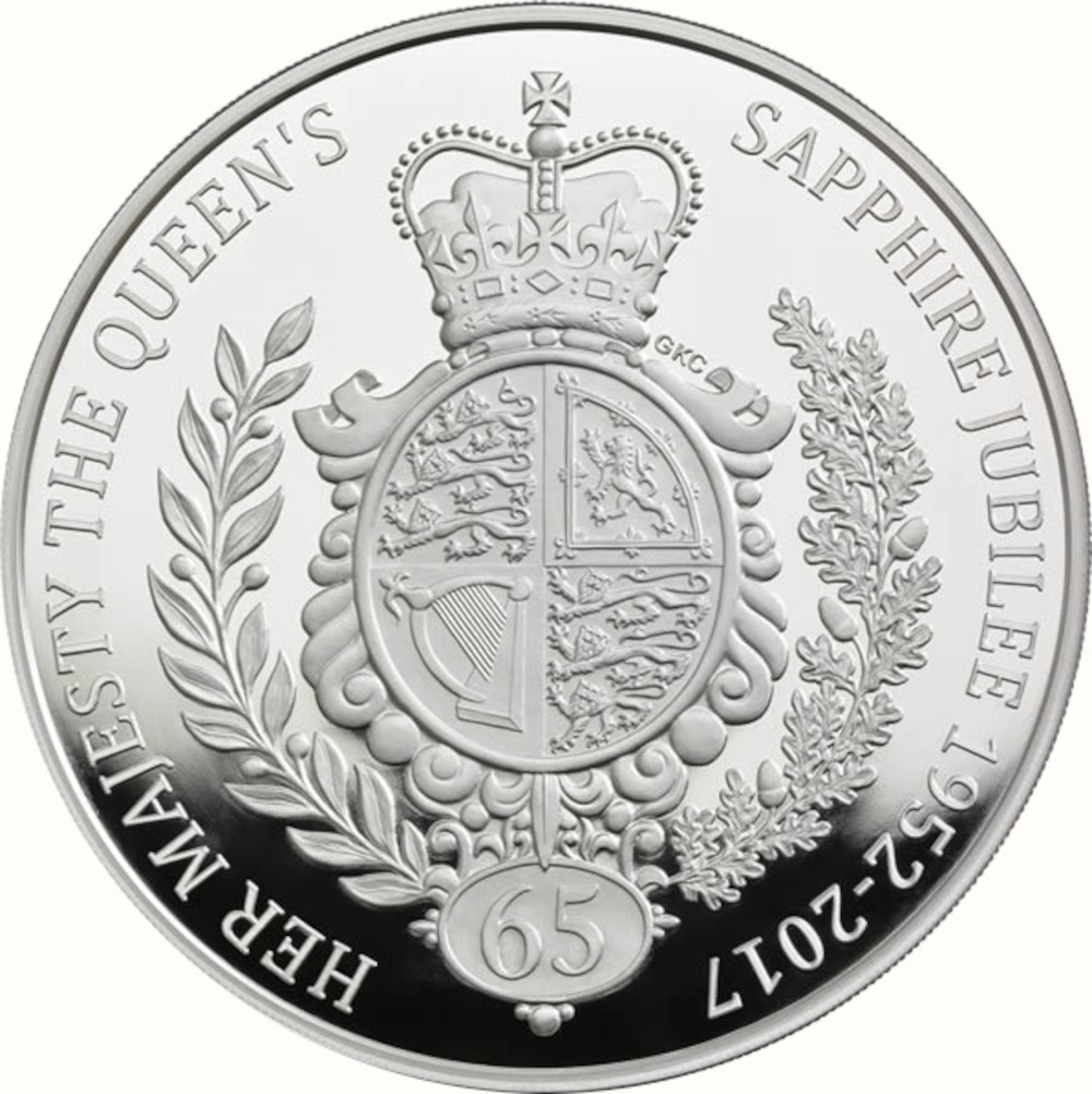 500 Pounds - Elizabeth II Sapphire Jubilee; Silver Proof