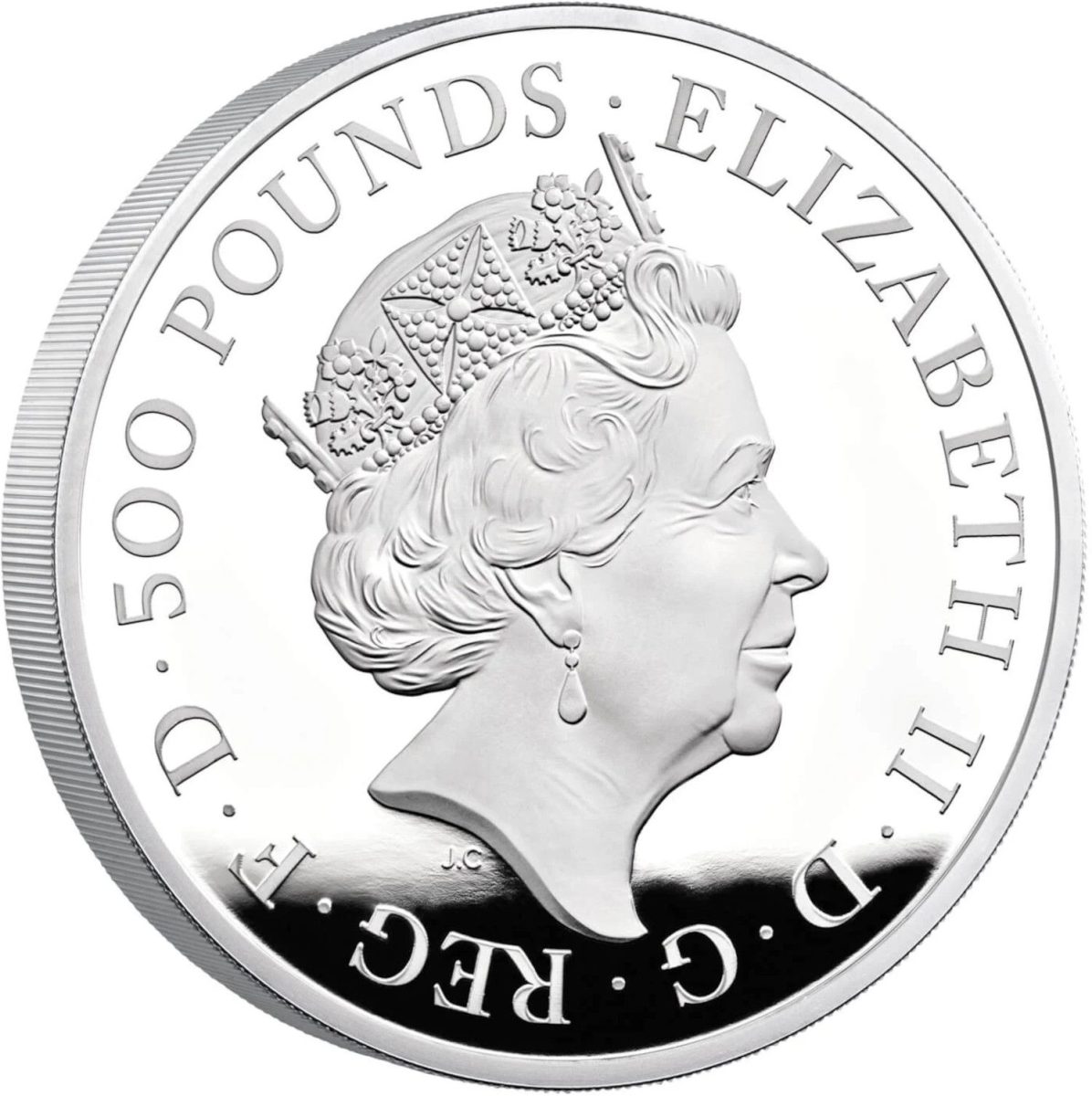 500 Pounds - Elizabeth II Seymour Panther; Silver Proof obverse