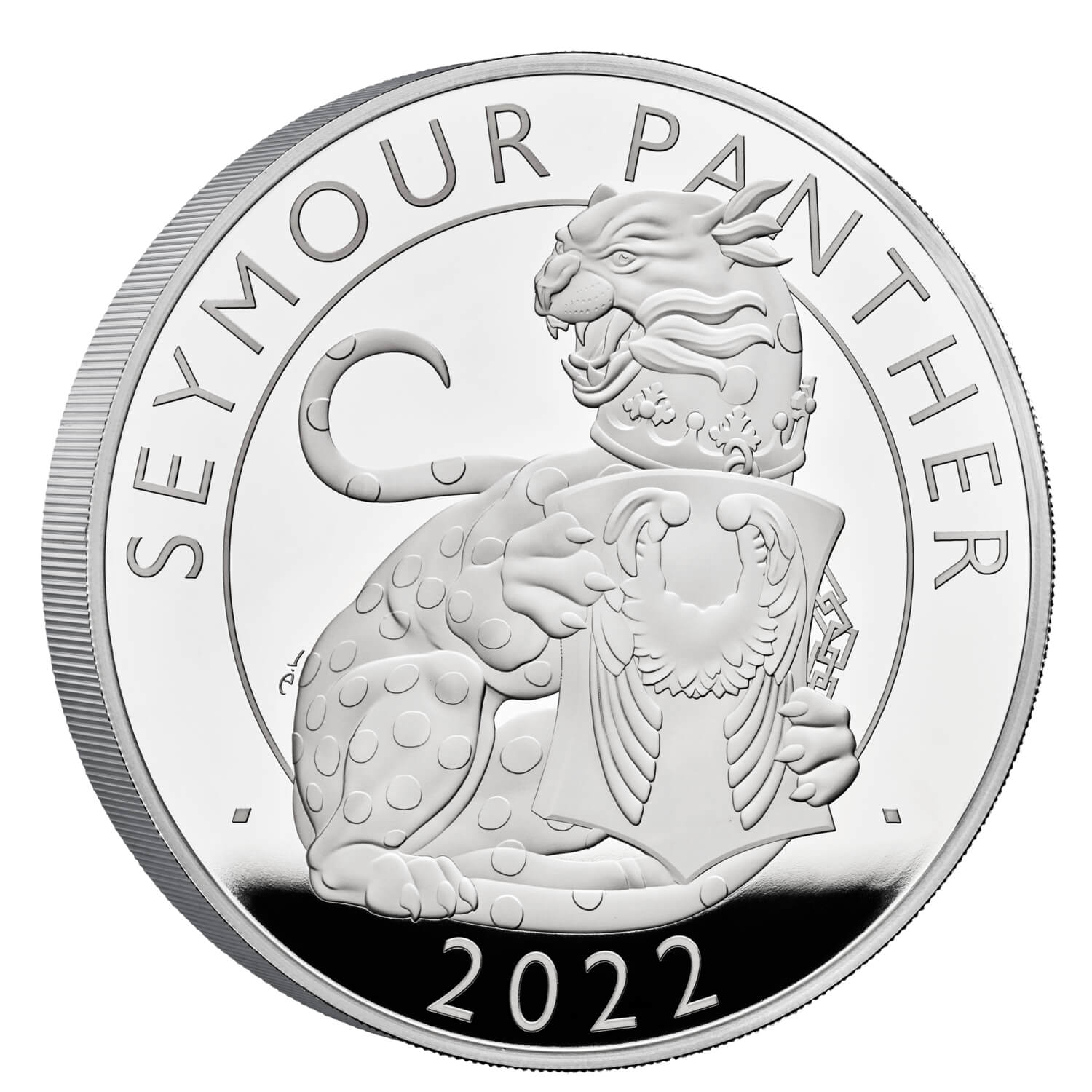 500 Pounds - Elizabeth II Seymour Panther; Silver Proof reverse
