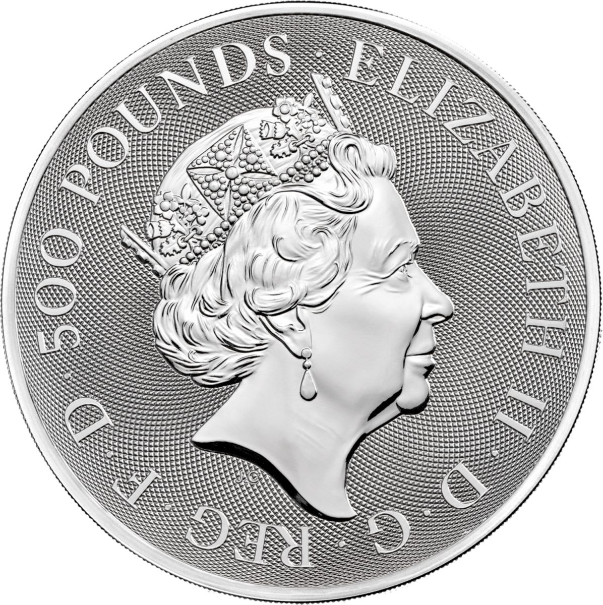 500 Pounds - Elizabeth II The Queen's Beasts Completer; 1 Kilo Fine Silver obverse