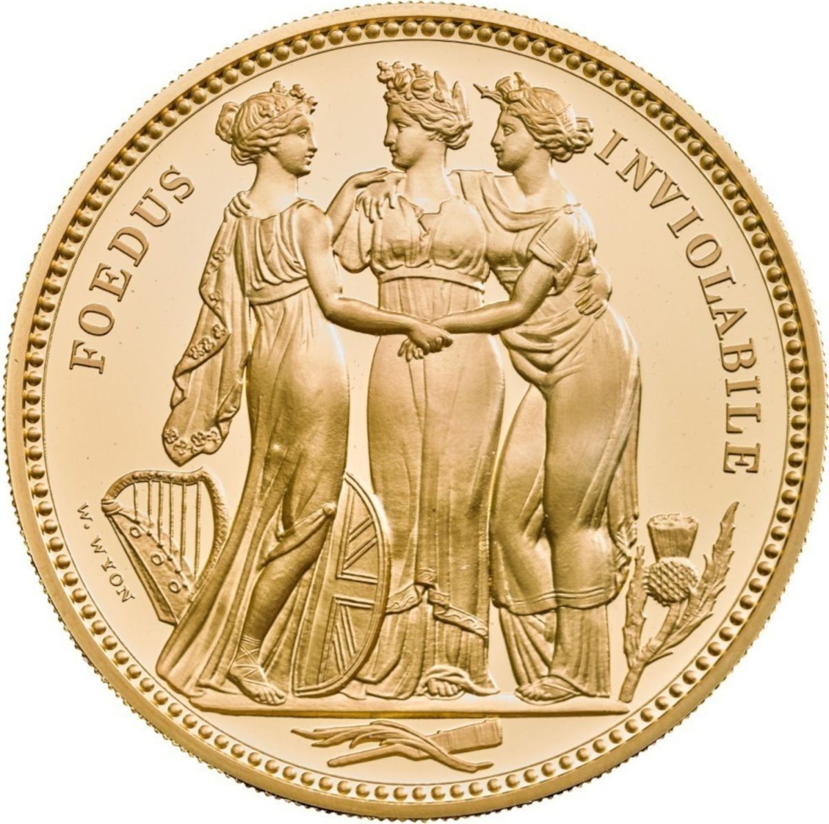 500 Pounds - Elizabeth II Three Graces; Gold Piedfort