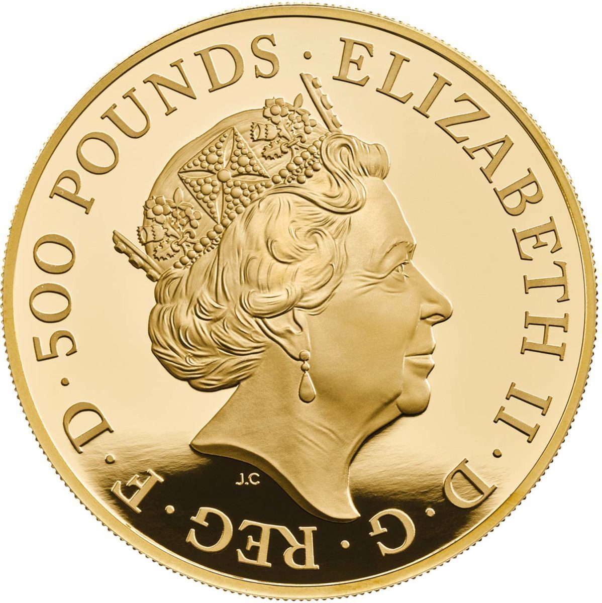 500 Pounds - Elizabeth II White Horse of Hanover; Gold Proof obverse
