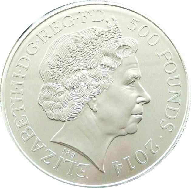 500 Pounds - Elizabeth II World War I; Silver Proof obverse