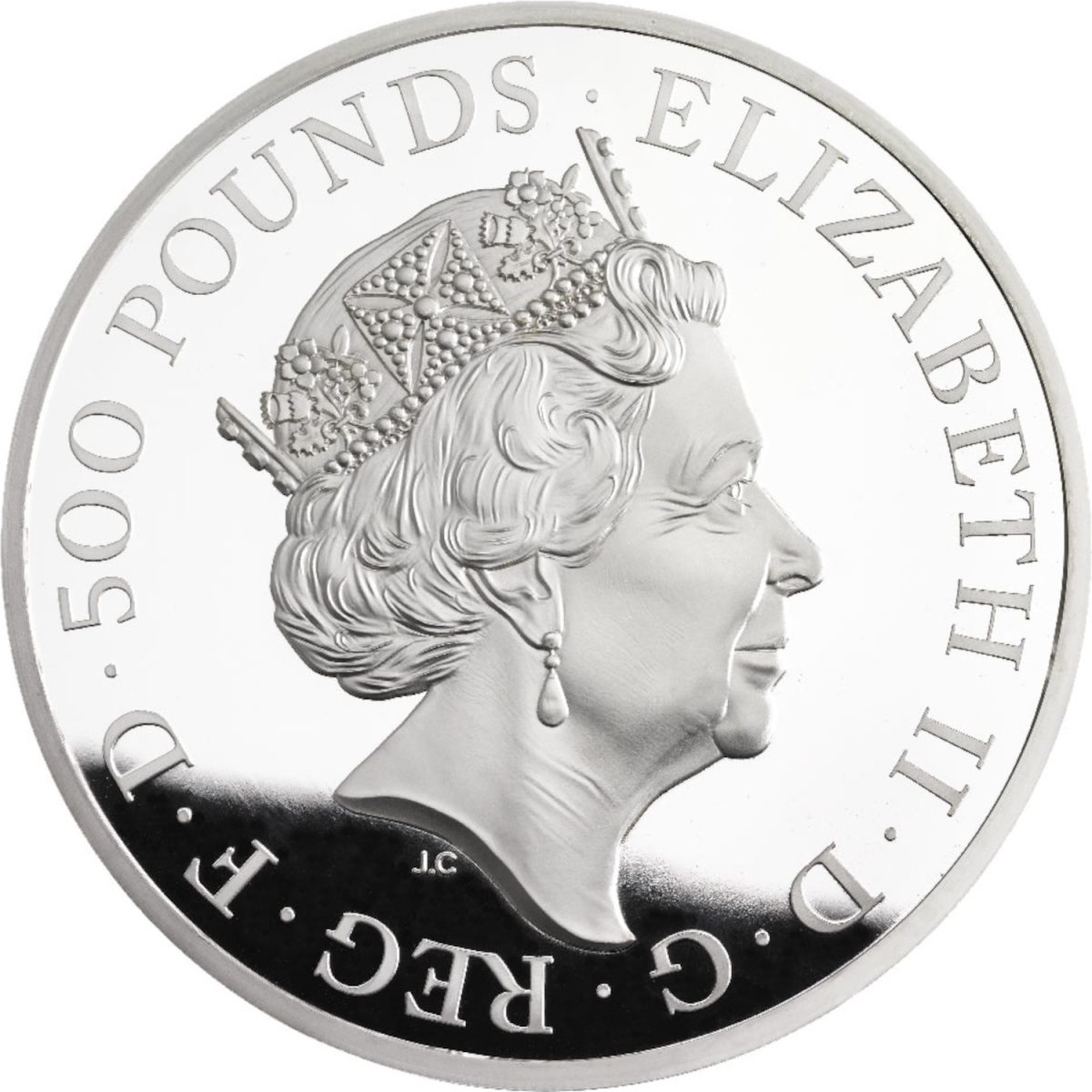 500 Pounds - Elizabeth II Year of the Monkey; Silver Proof obverse