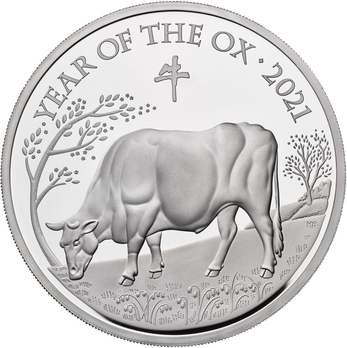 500 Pounds - Elizabeth II Year of The Ox; Silver Proof reverse