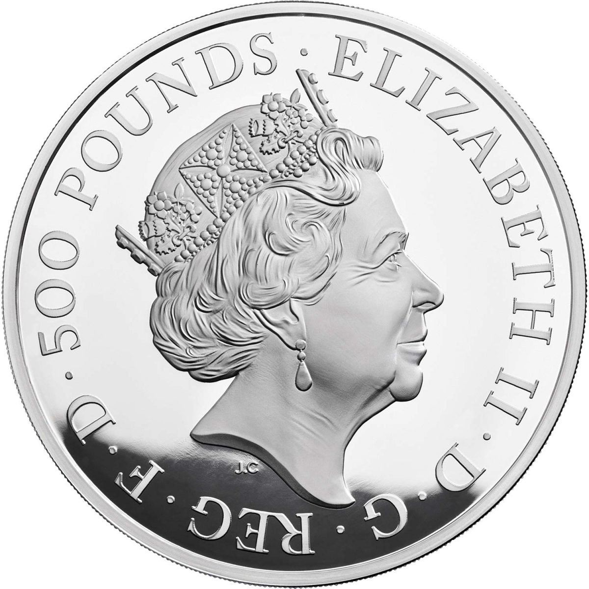 500 Pounds - Elizabeth II Year of the Rat; Silver Proof obverse