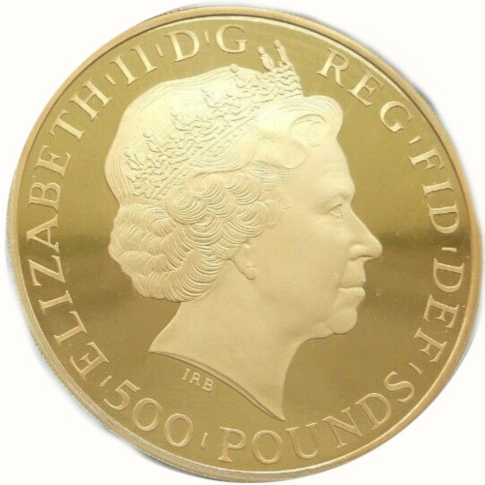 500 Pounds - Elizabeth II Year of the Sheep; Gold Proof obverse