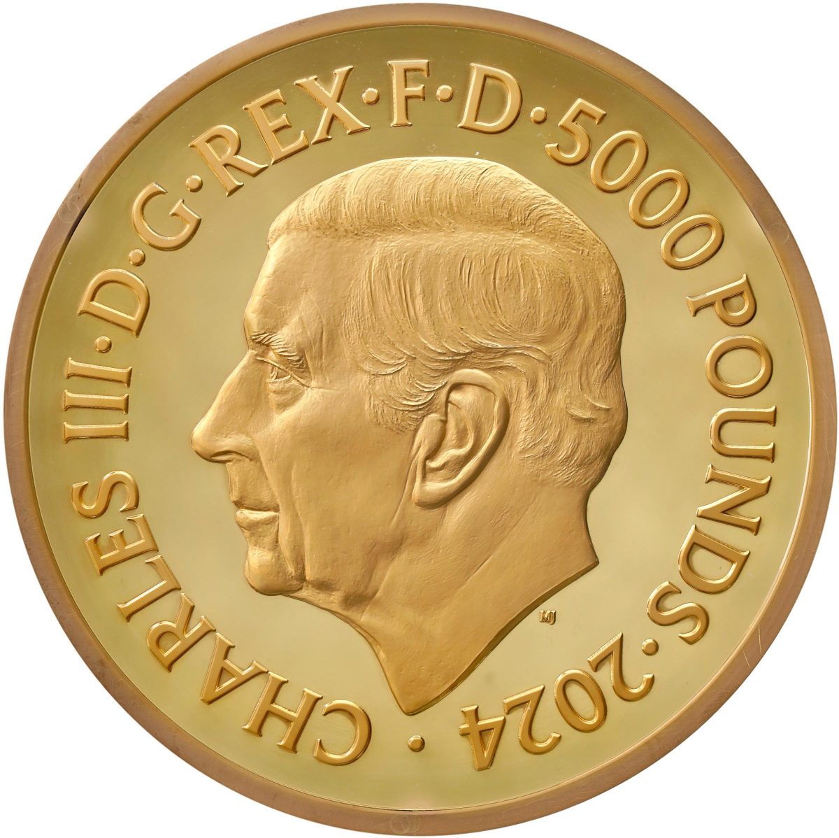 5000 Pounds - Charles III Paul McCartney; Gold Proof obverse
