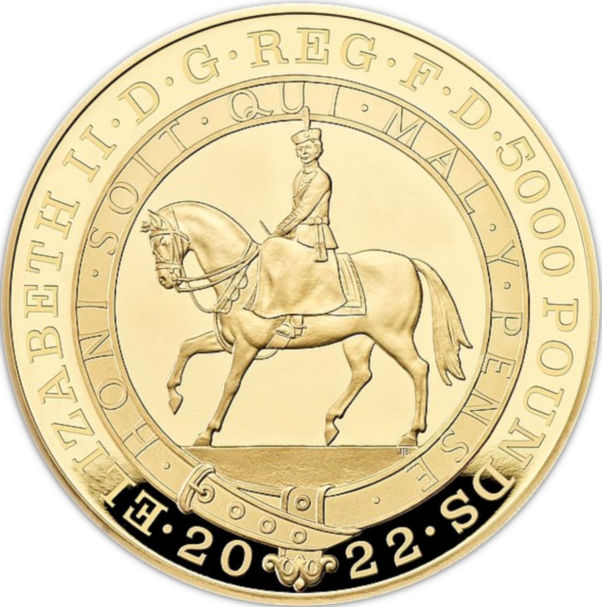 5000 Pounds - Elizabeth II Platinum Jubilee; Gold Proof obverse