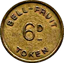 6 Pence - Bell Fruit Token reverse