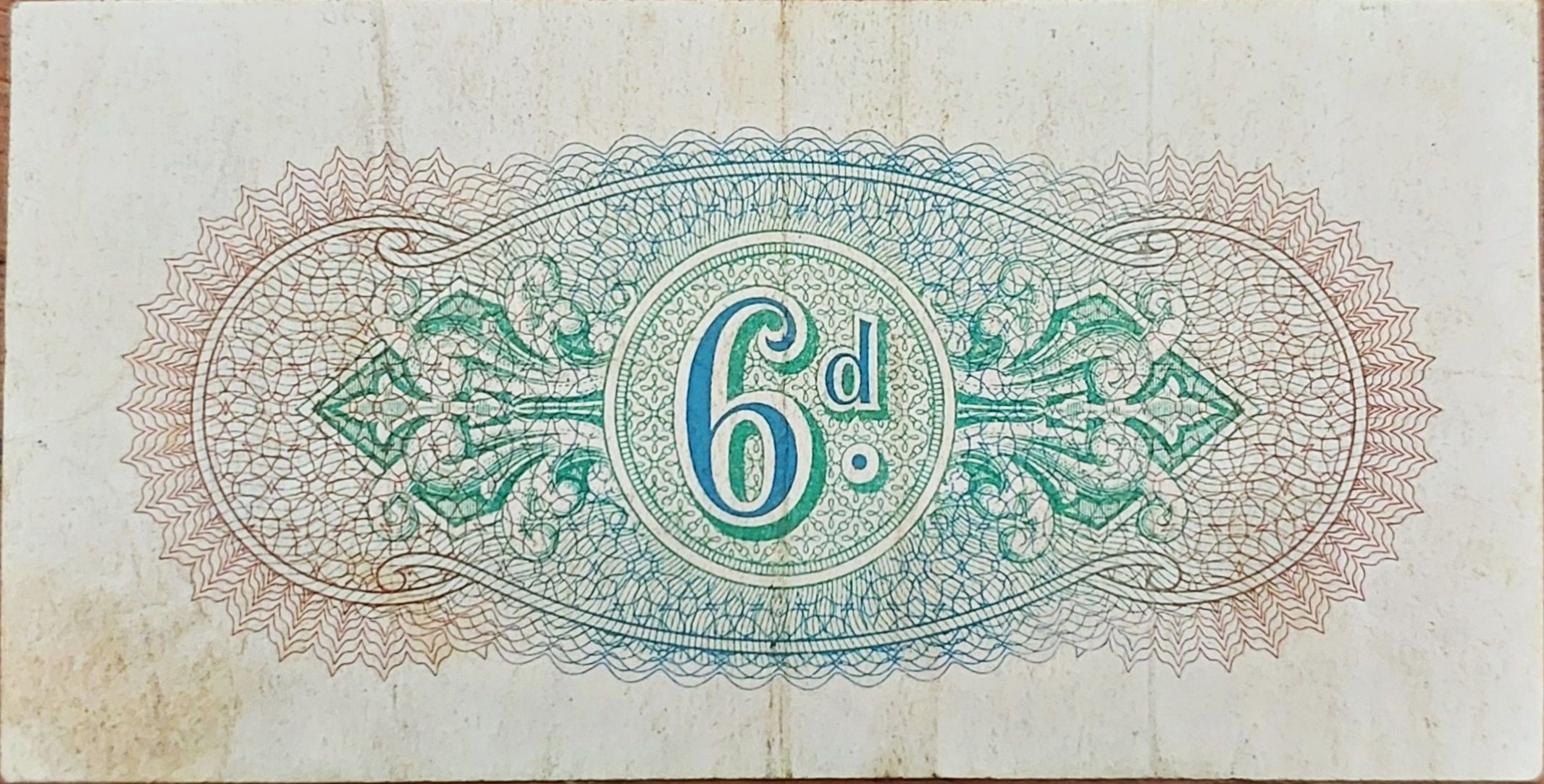 6 Pence British Military Authority reverse